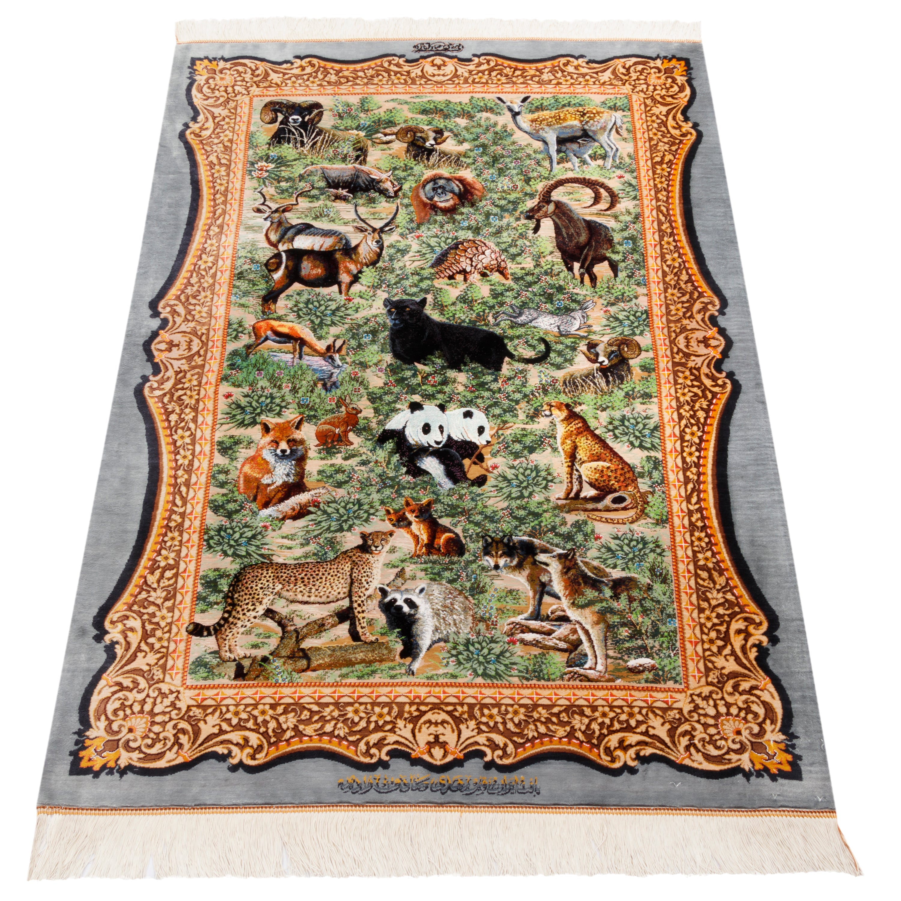Qom Handmade Carpet — Sarasar | Full Silk | 83 × 128 cm | SKU 10100244
