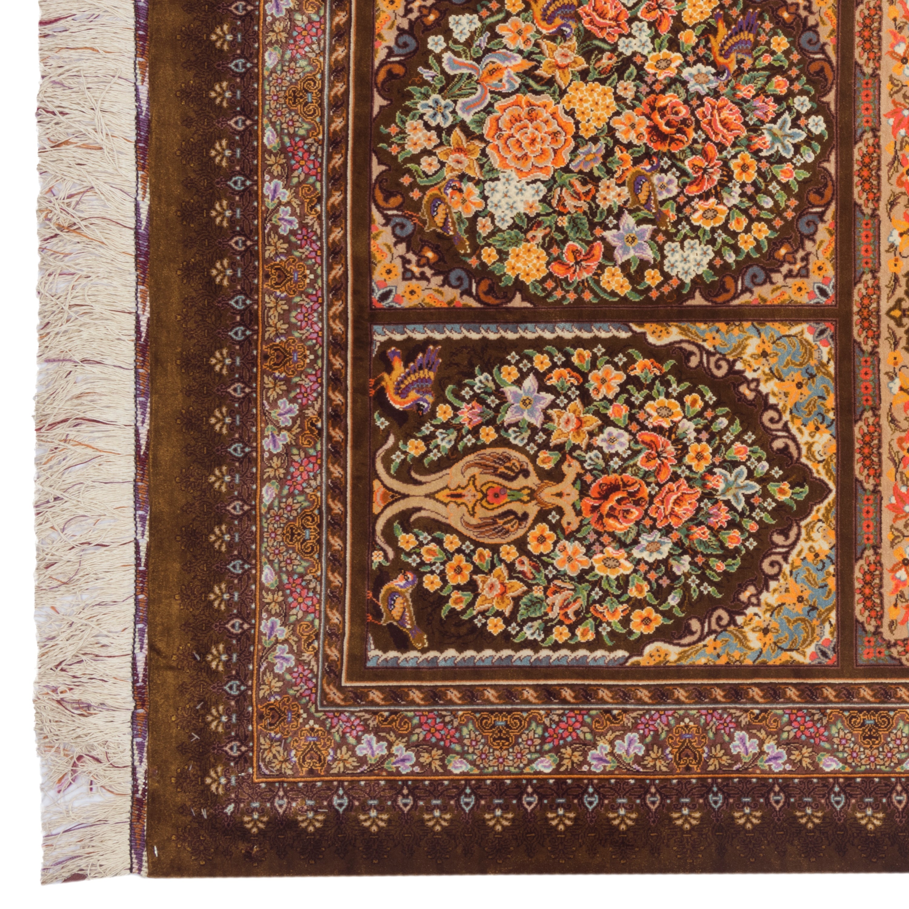 سجاد قم يدوي الصنع — غبي | حرير بالكامل | 80 × 125 سم | SKU 10100216