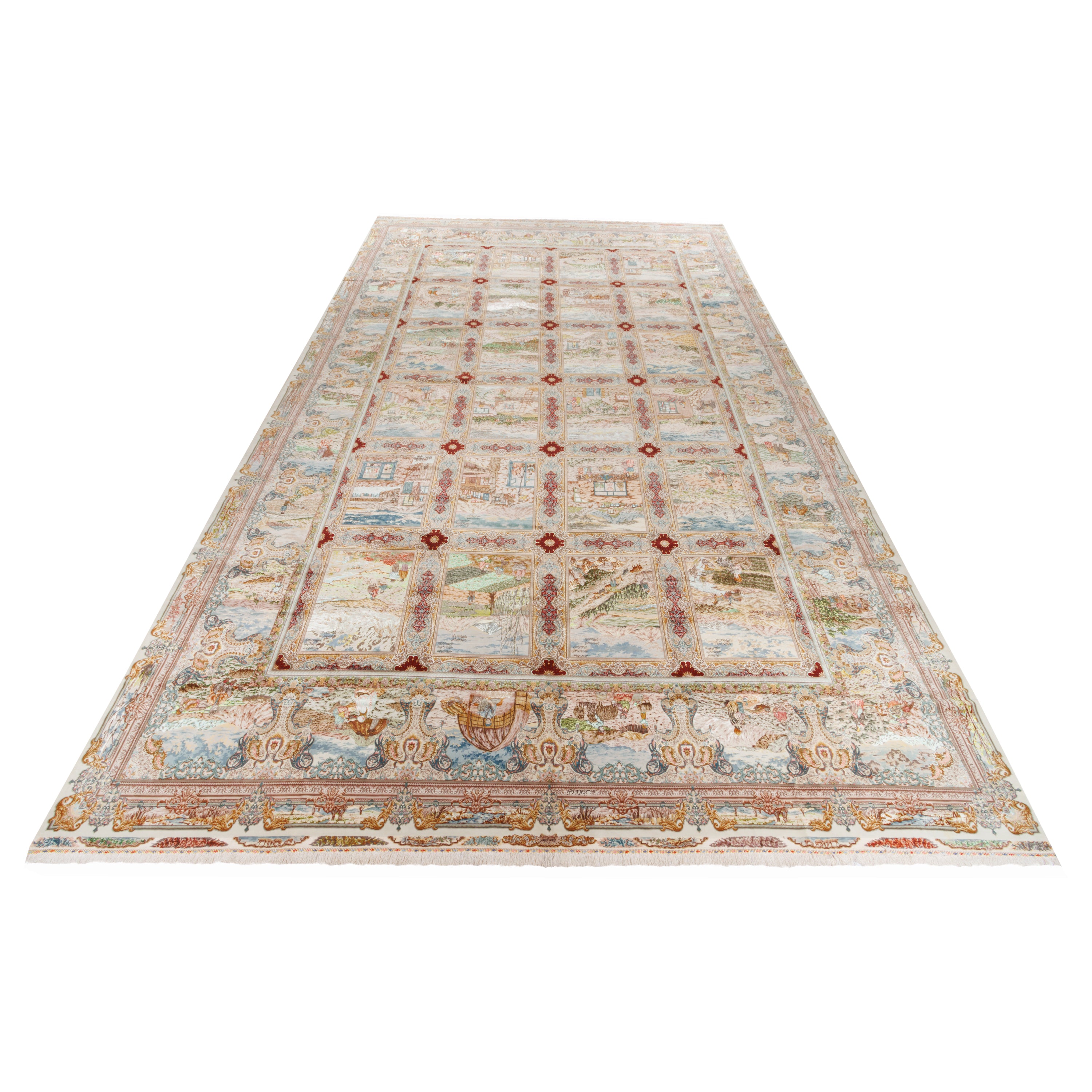 Tabriz Handmade Carpet — Kheshti | Silk Pile / Silk Warp | 500 × 800 cm | SKU 14000757
