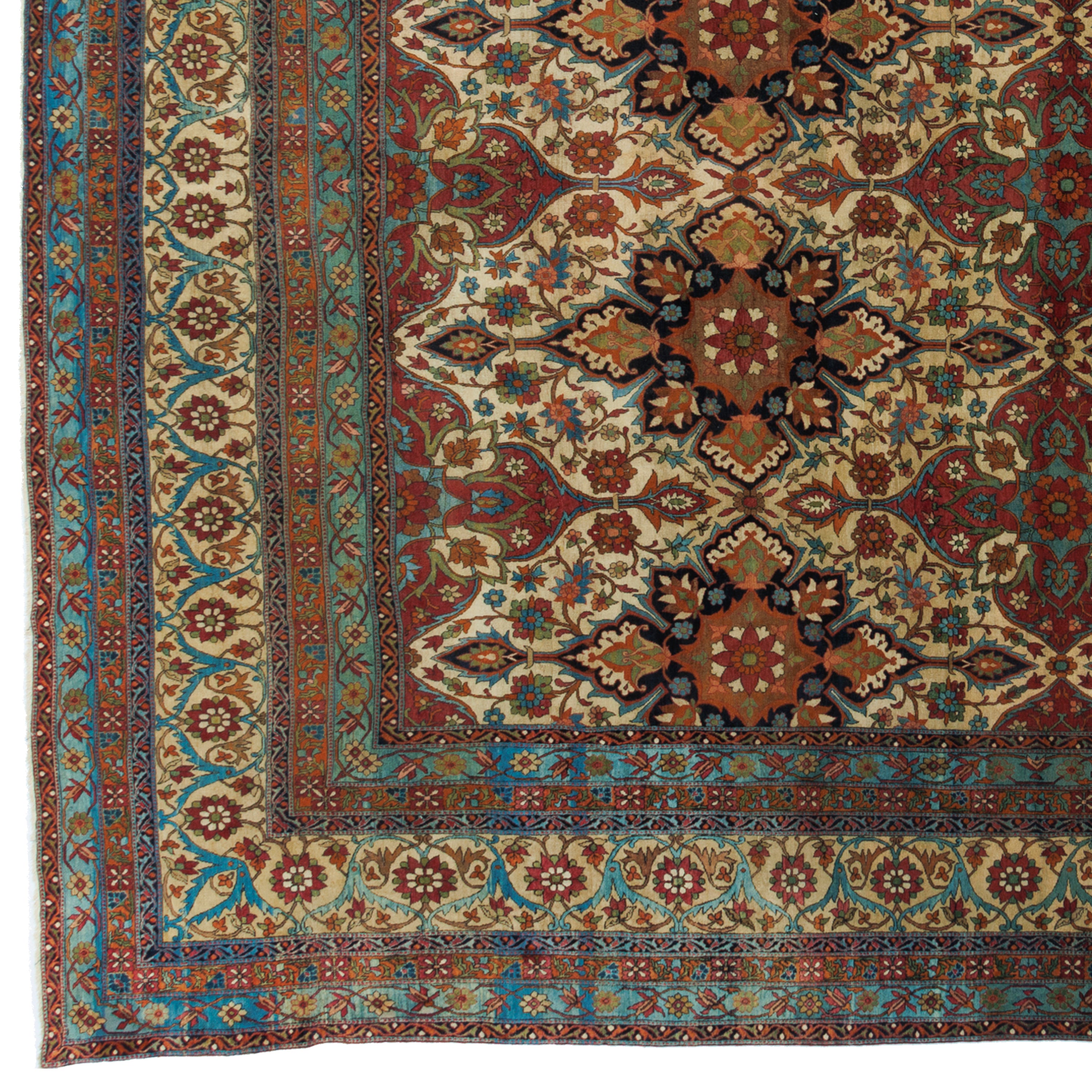سجادة كرمان يدوية — ساراسار ترنج | صوف / قطن السدى | 415 × 480 سم | رمز المنتج 11900128