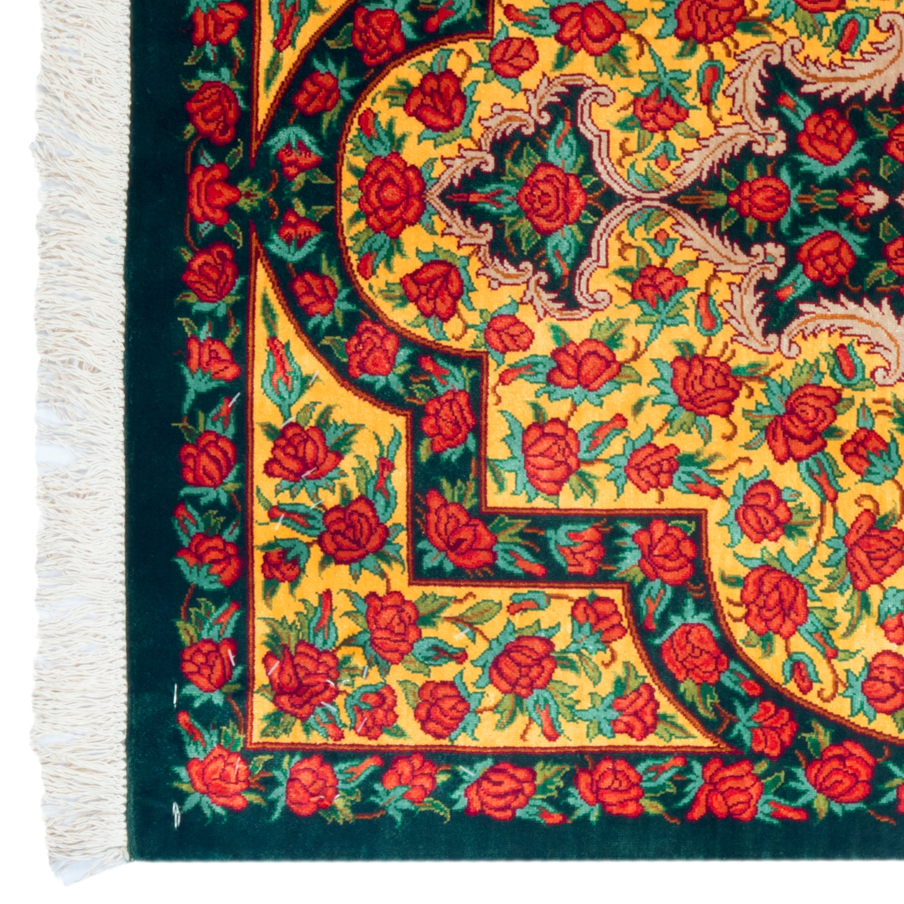 Qom Handmade Carpet — Lachak Toranj | Full Silk | 53 × 80 cm | SKU 10000257