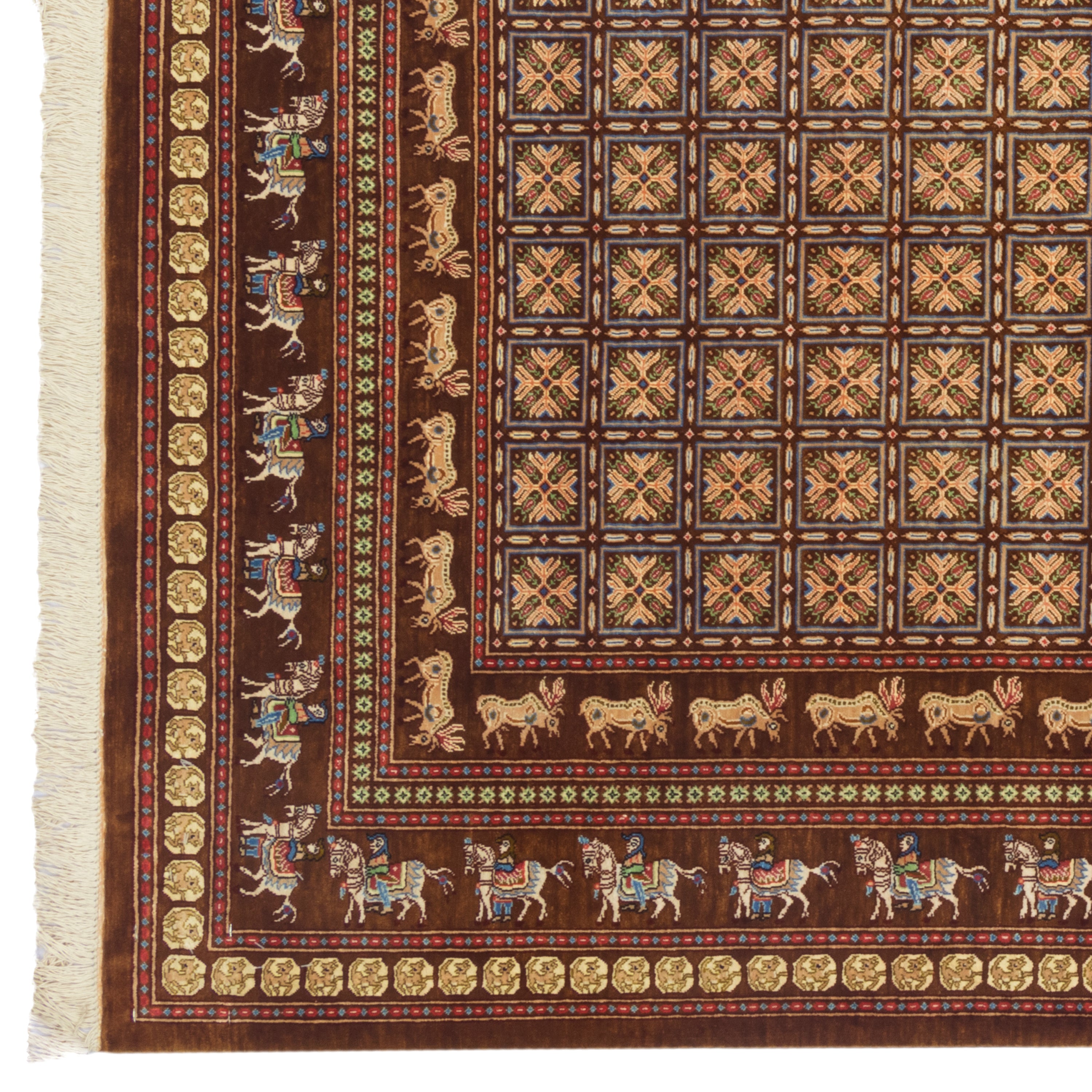سجاد قم اليدوي — ساراسار | حرير كامل | 98 × 140 سم | رمز التخزين التعريفي 10100207