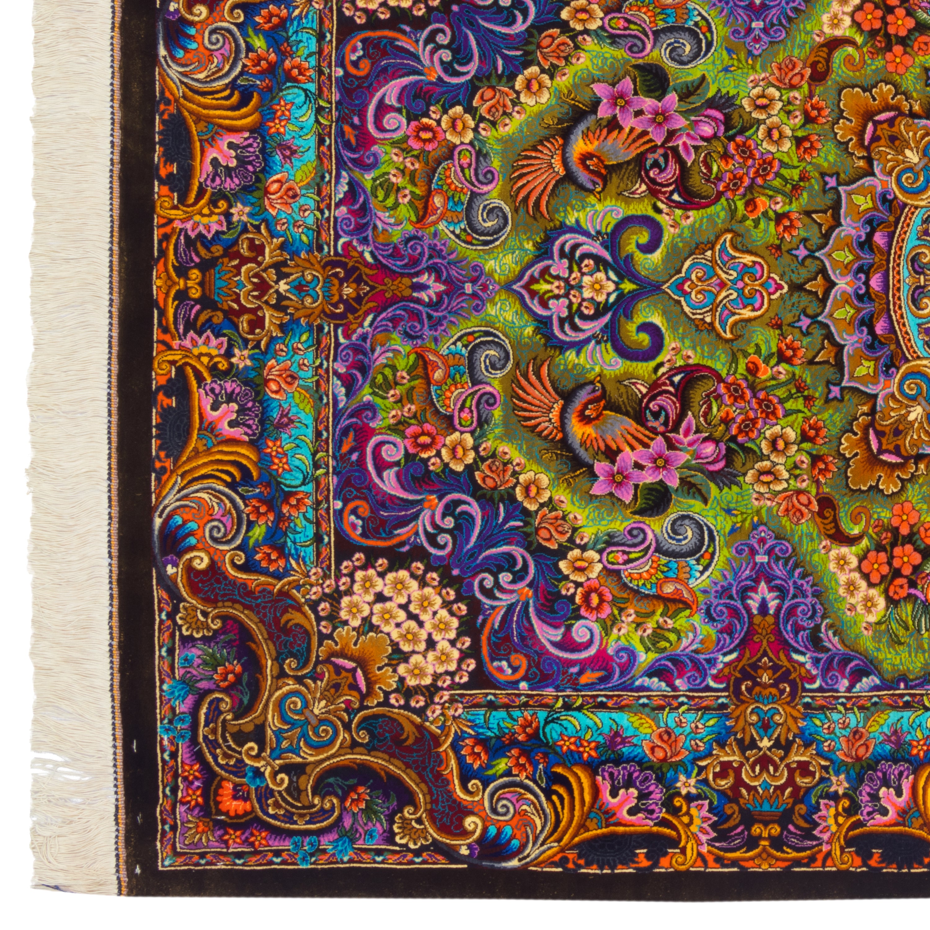 Qom Handmade Carpet — Lachak Toranj | Full Silk | 100 × 151 cm | SKU 10100190