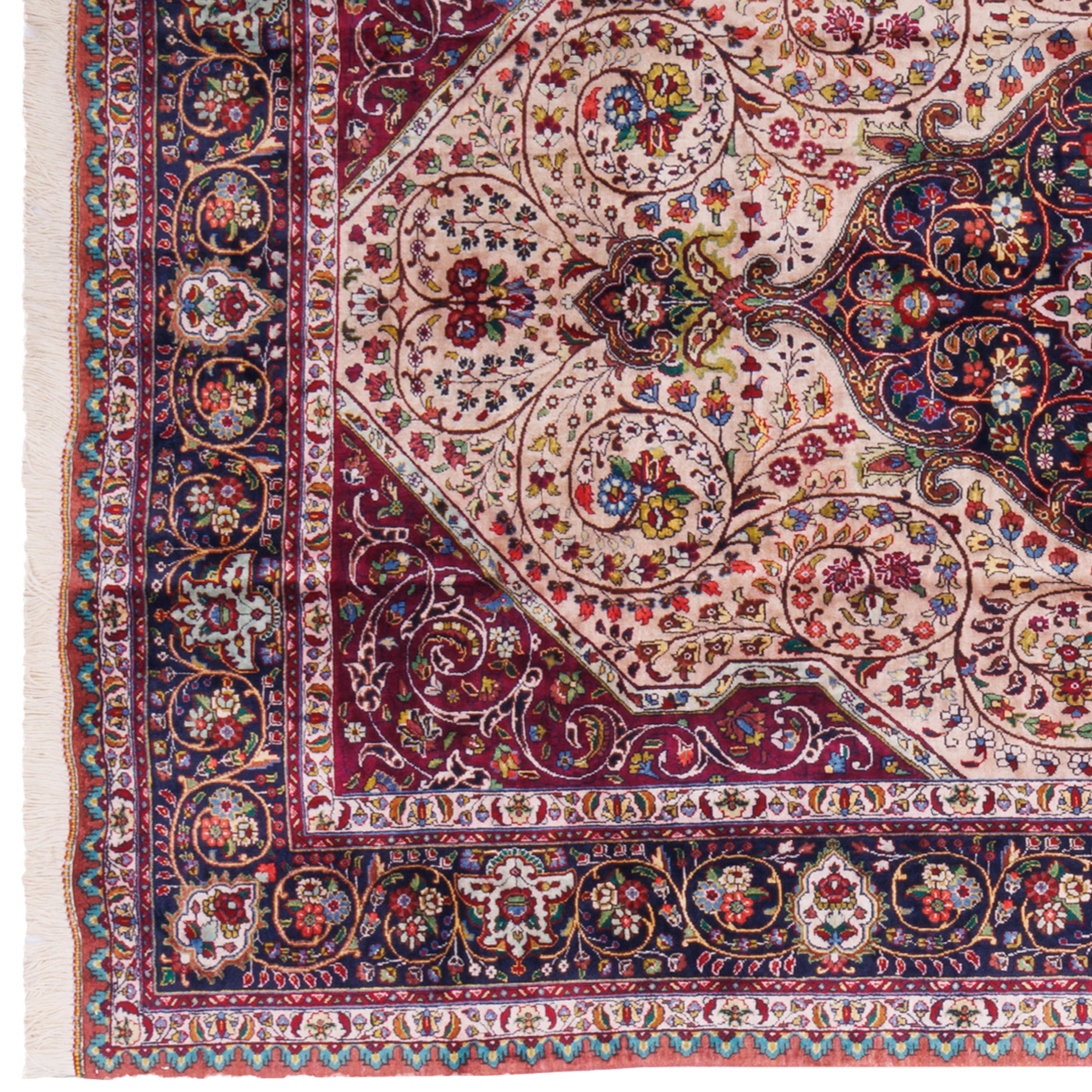 Tabriz Handmade Carpet — Lachak Toranj | Full Silk | 140 × 206 cm | SKU 10200050