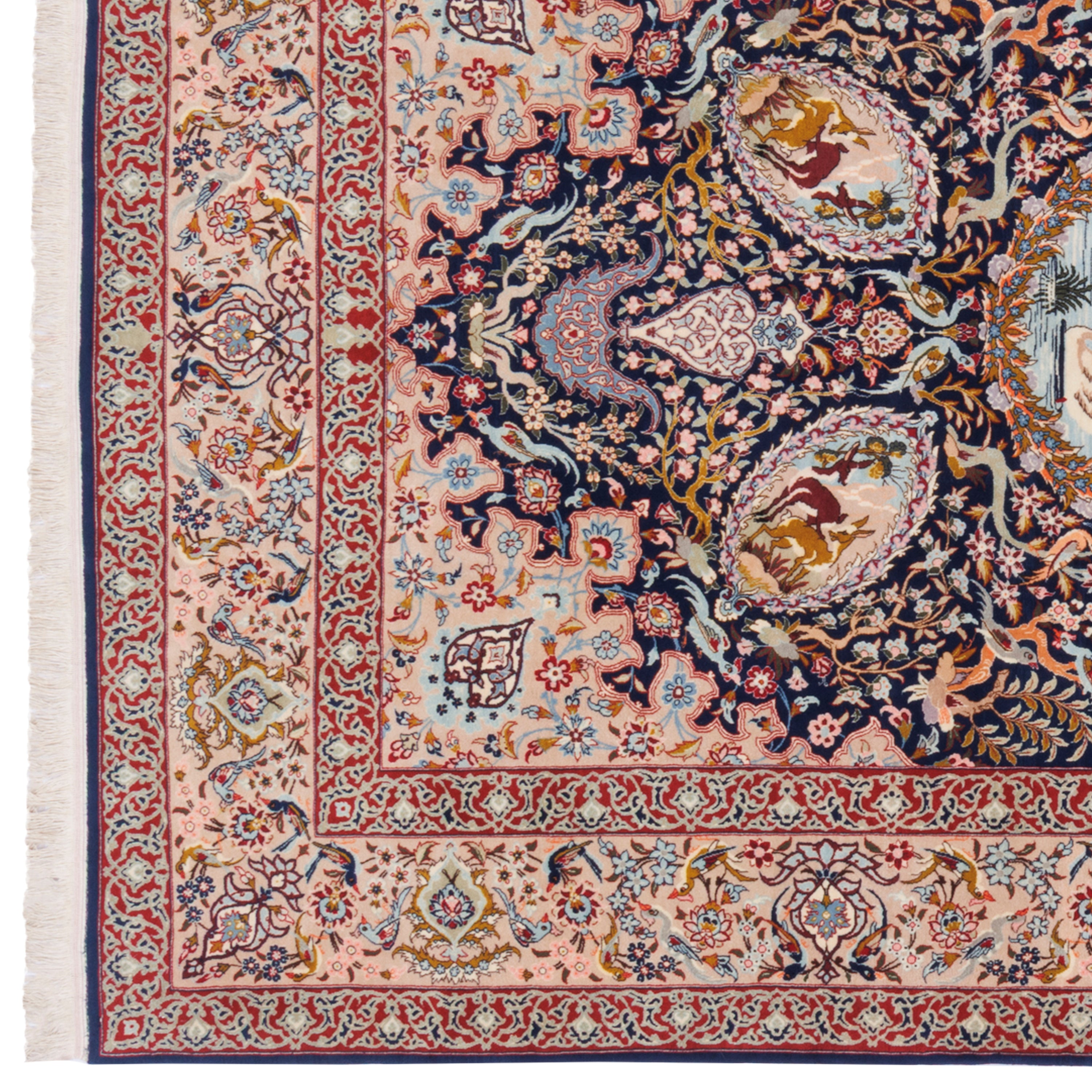 Isfahan Handmade Carpet — Toranj-dar | Wool / Silk Warp | 155 × 242 cm | SKU 10300068