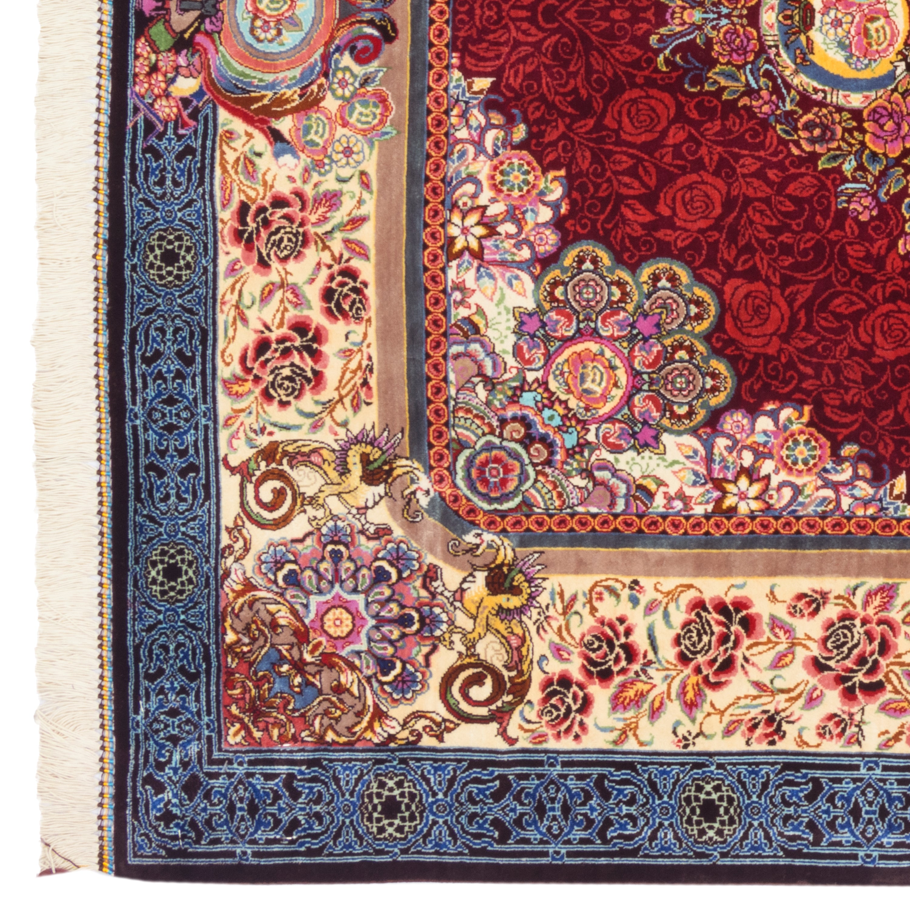 Qom Handmade Carpet — Lachak Toranj | Full Silk | 100 × 150 cm | SKU 10100173