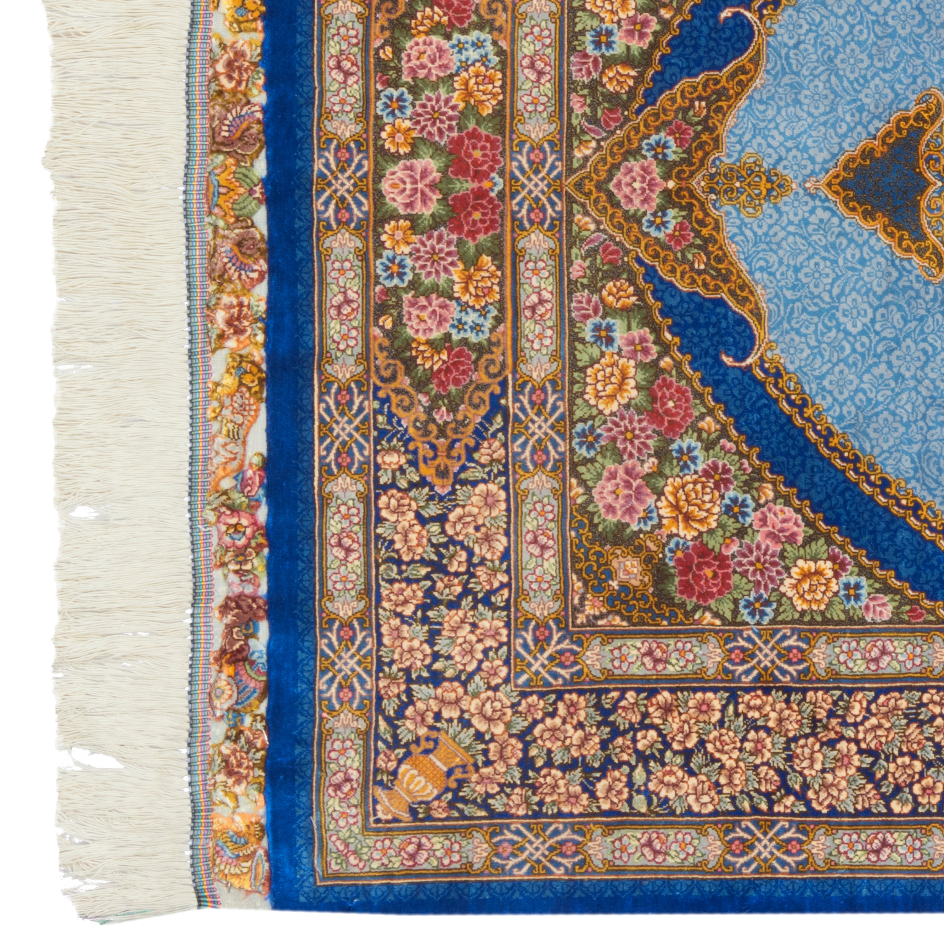 Qom Handmade Carpet — Lachak Toranj | Full Silk | 80 × 120 cm | SKU 10000235