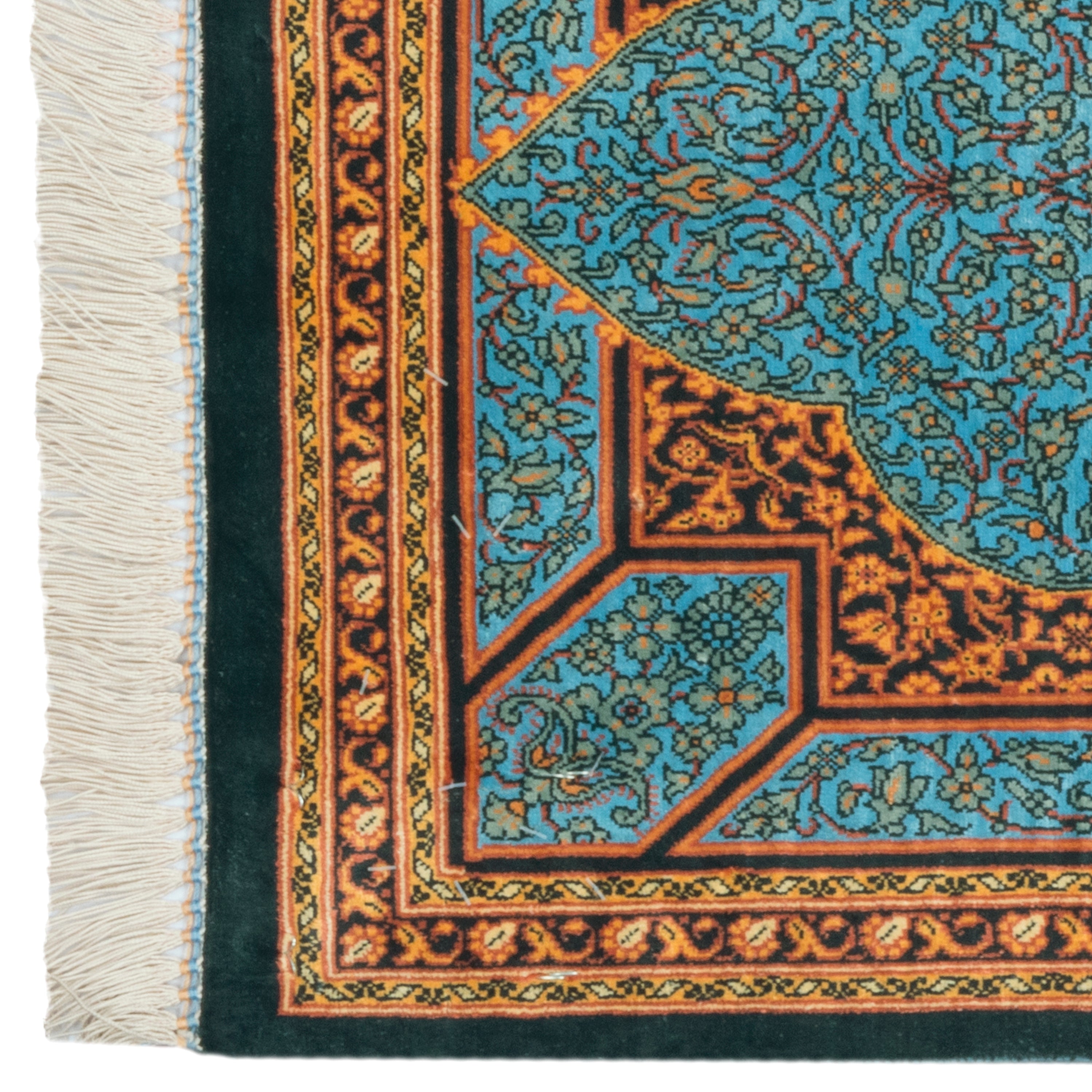Qom Handmade Carpet — Lachak Toranj | Full Silk | 43 × 100 cm | SKU 10000250