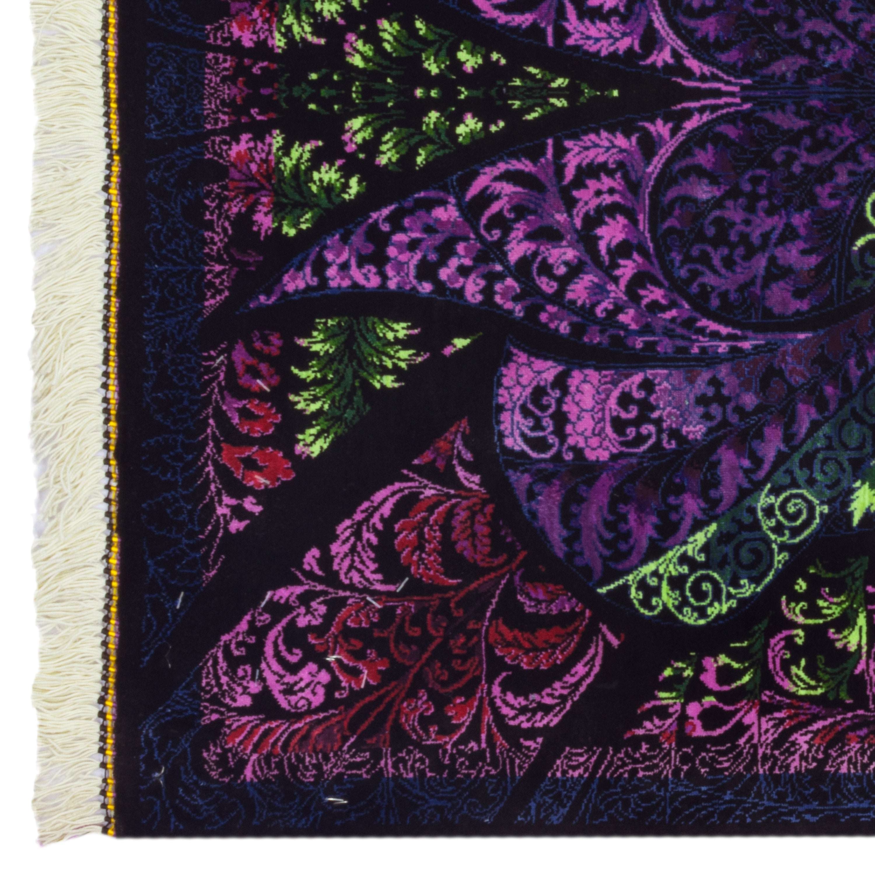 Qom Handmade Carpet — Toranj-dar | Full Silk | 60 × 90 cm | SKU 10000259