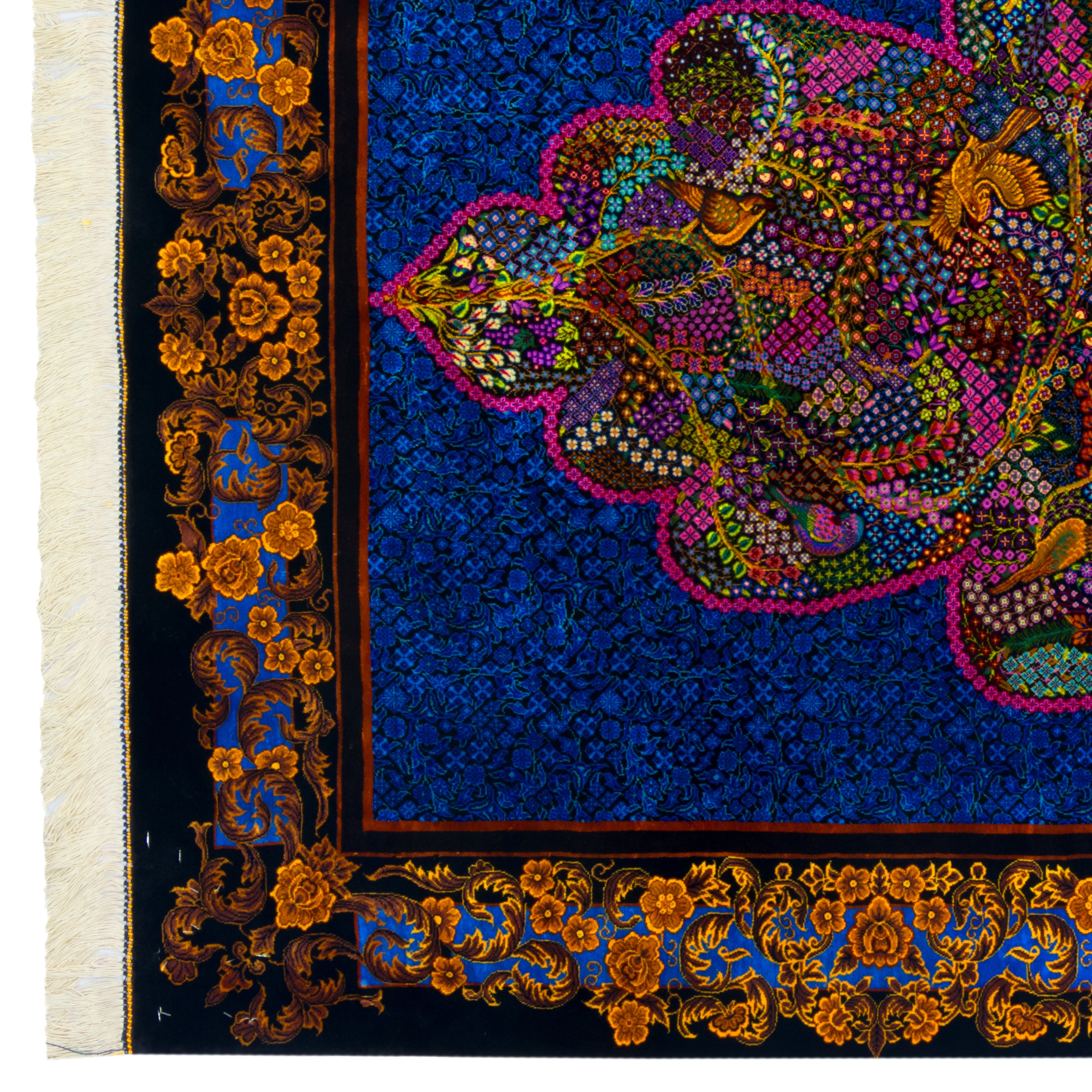 Qom Handmade Carpet — Toranj-dar | Full Silk | 104 × 152 cm | SKU 10100188