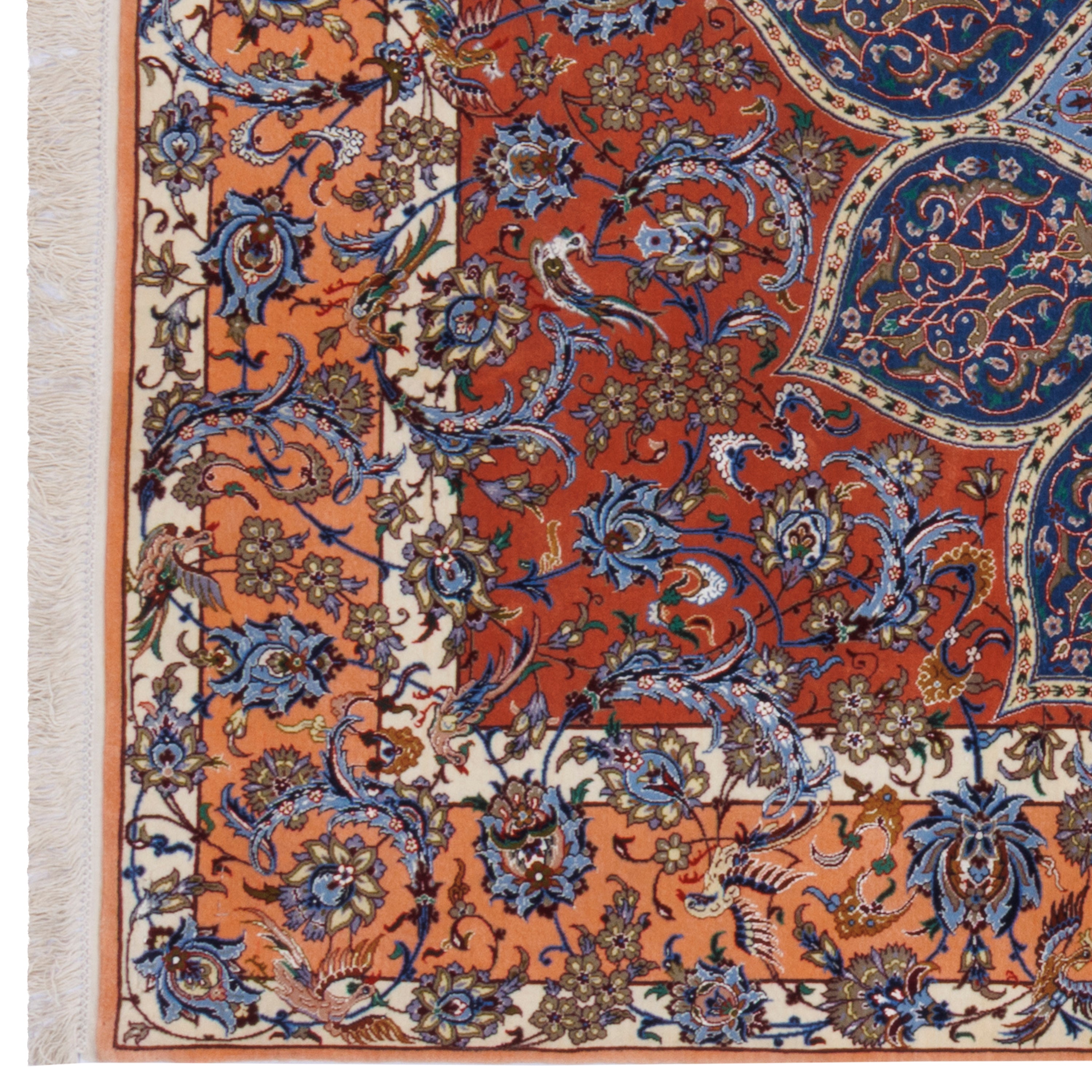 Isfahan Handmade Carpet — Gonbadi | Silk Pile / Silk Warp | 151 × 225 cm | SKU 10300048