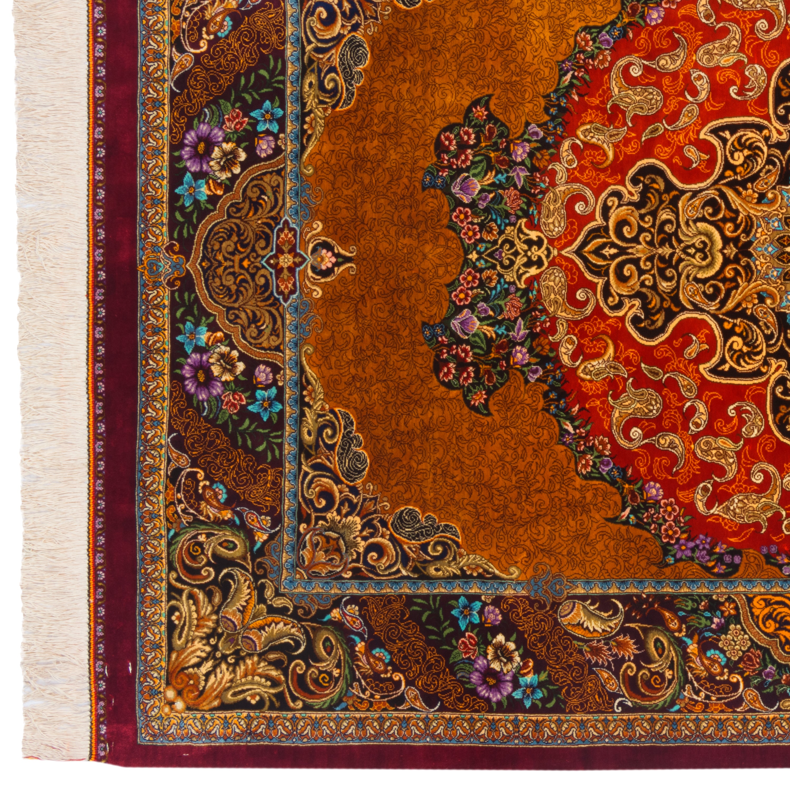 Qom Handmade Carpet — Lachak Toranj | Full Silk | 100 × 147 cm | SKU 10100193