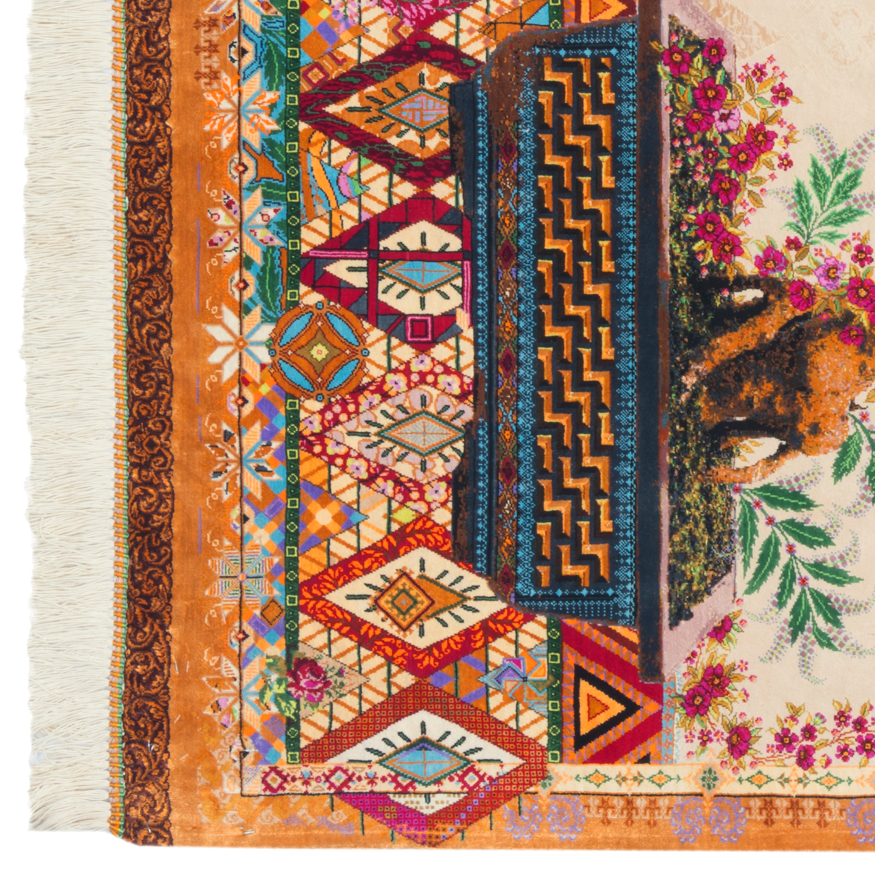 Qom Handmade Carpet — Derakht | Full Silk | 80 × 123 cm | SKU 10000231
