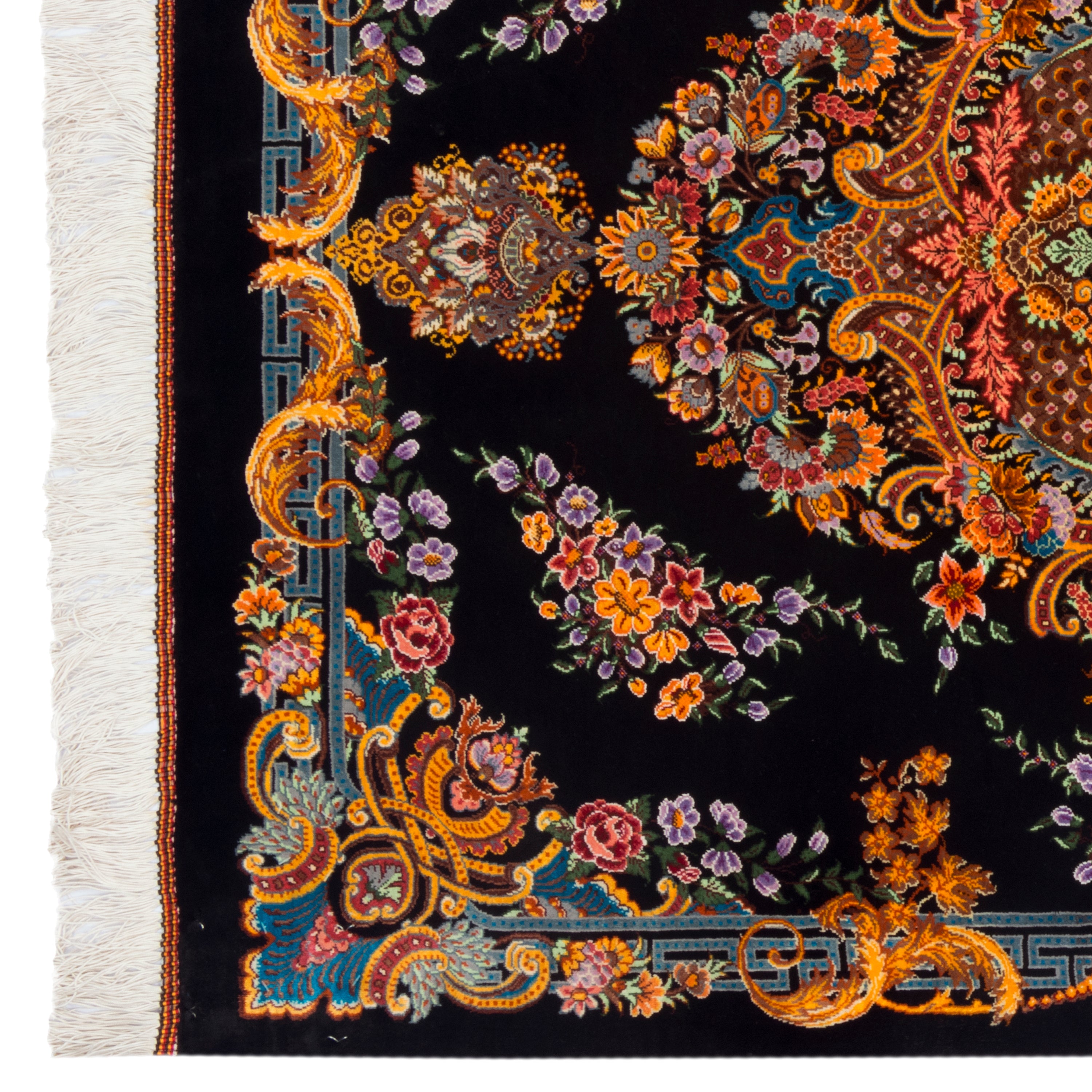 Qom Handmade Carpet — Lachak Toranj | Full Silk | 80 × 120 cm | SKU 10000240