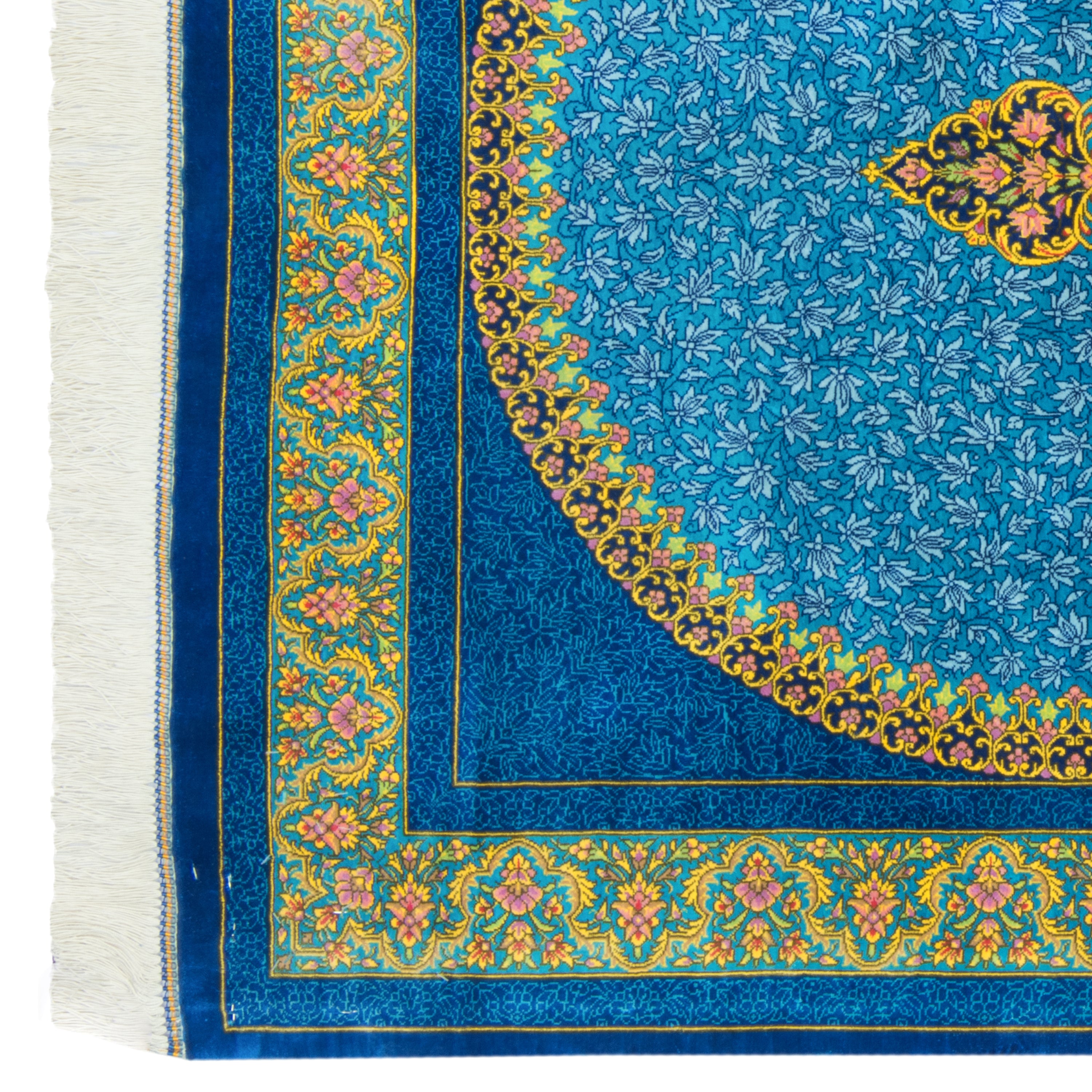 Qom Handmade Carpet — Toranj-dar | Full Silk | 100 × 150 cm | SKU 10100174