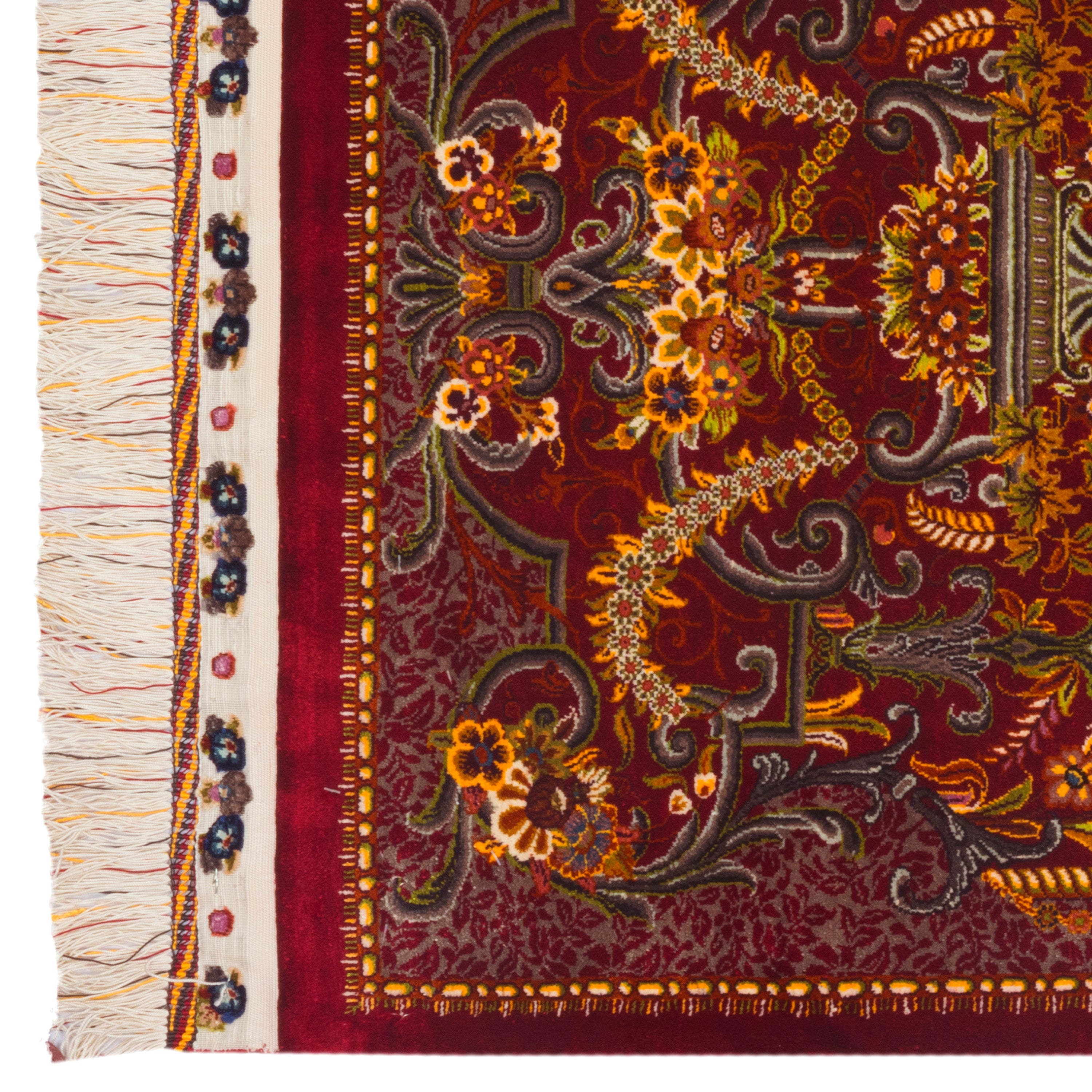 Qom Handmade Carpet — Goldani | Full Silk | 60 × 90 cm | SKU 10000263