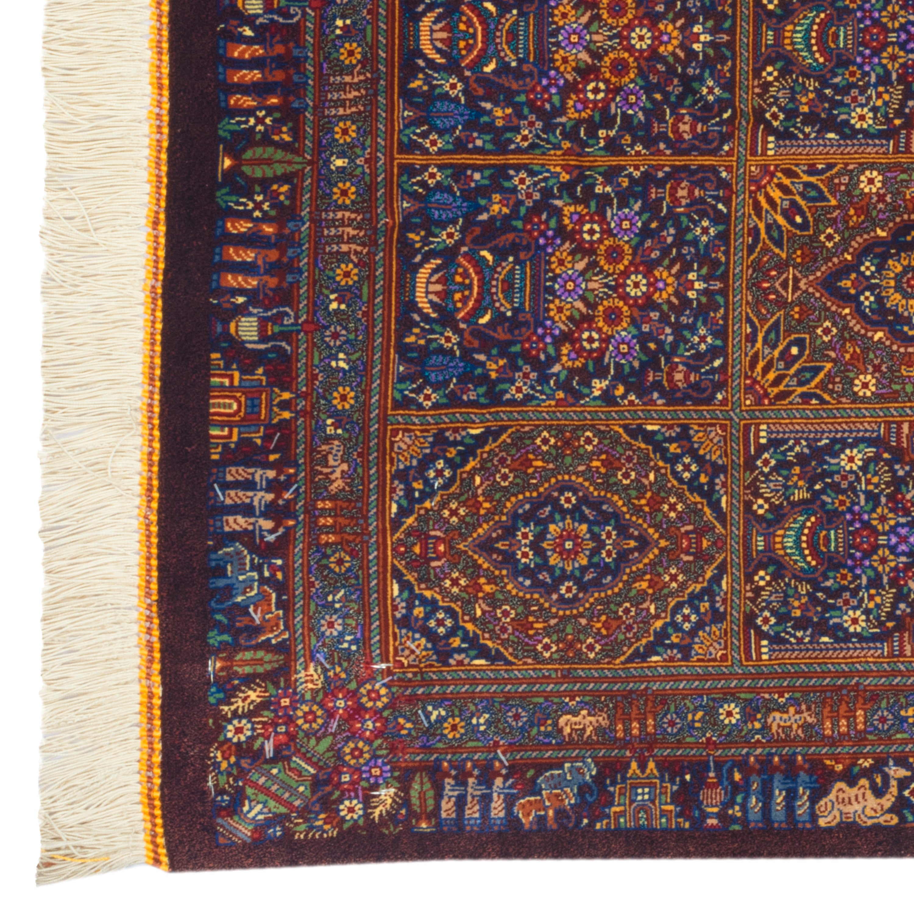 Qom Handmade Carpet — Kheshti | Full Silk | 53 × 102 cm | SKU 10000253