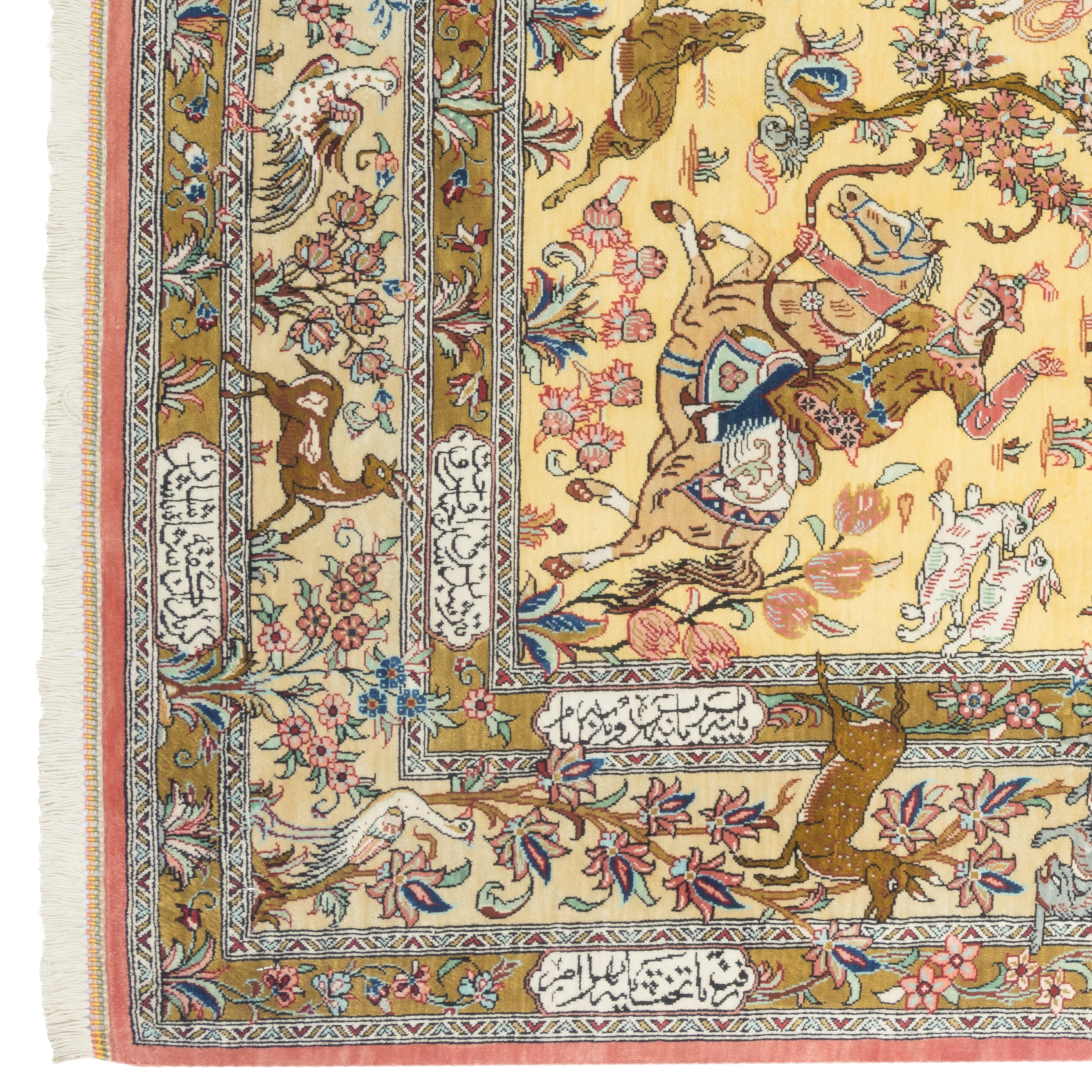 سجادة قم يدوية — ساراسار | حرير كامل | 100 × 158 سم | رمز المنتج 10100168