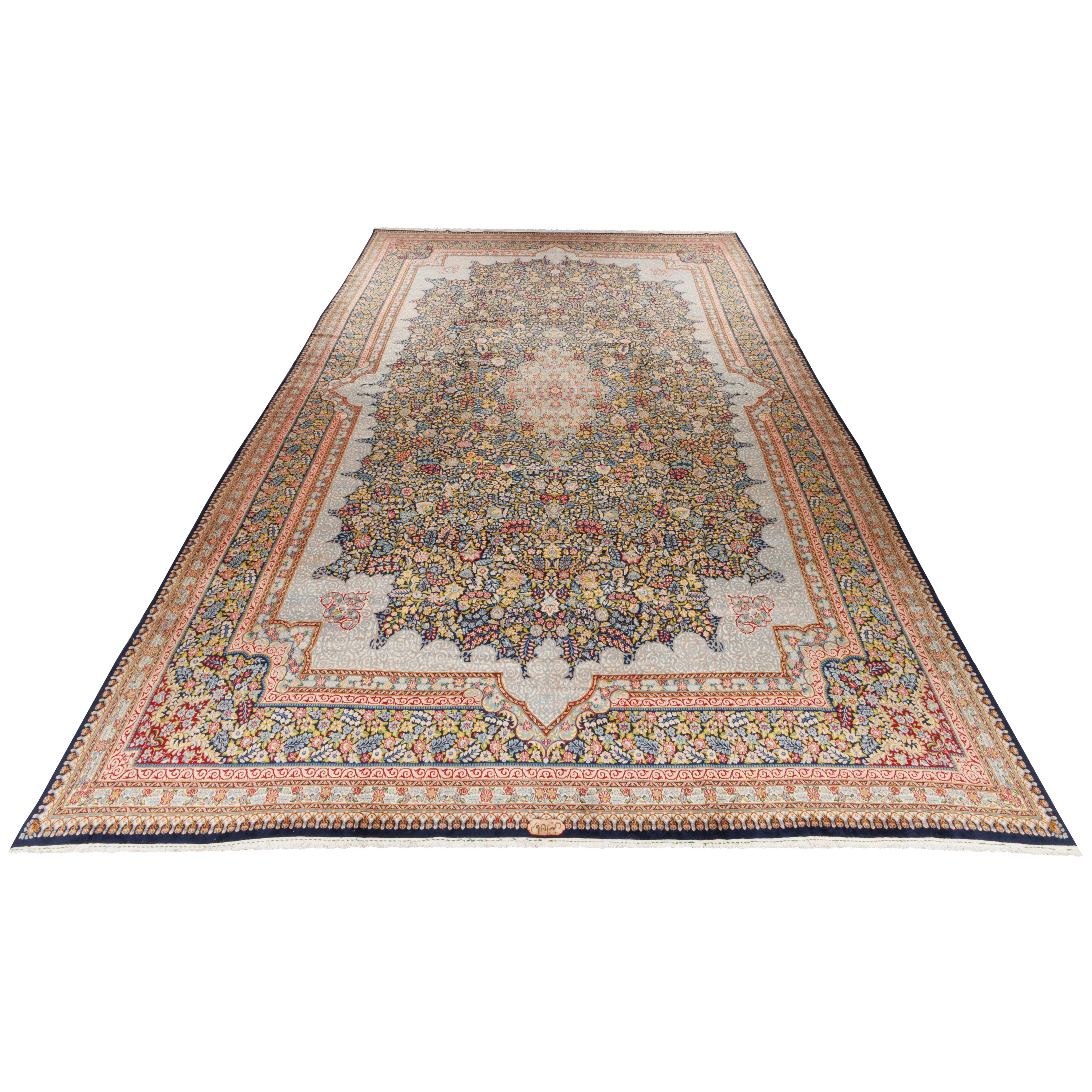 Kerman Handmade Carpet — Lachak Toranj | Wool / Cotton Warp | 395 × 625 cm | SKU 12400720