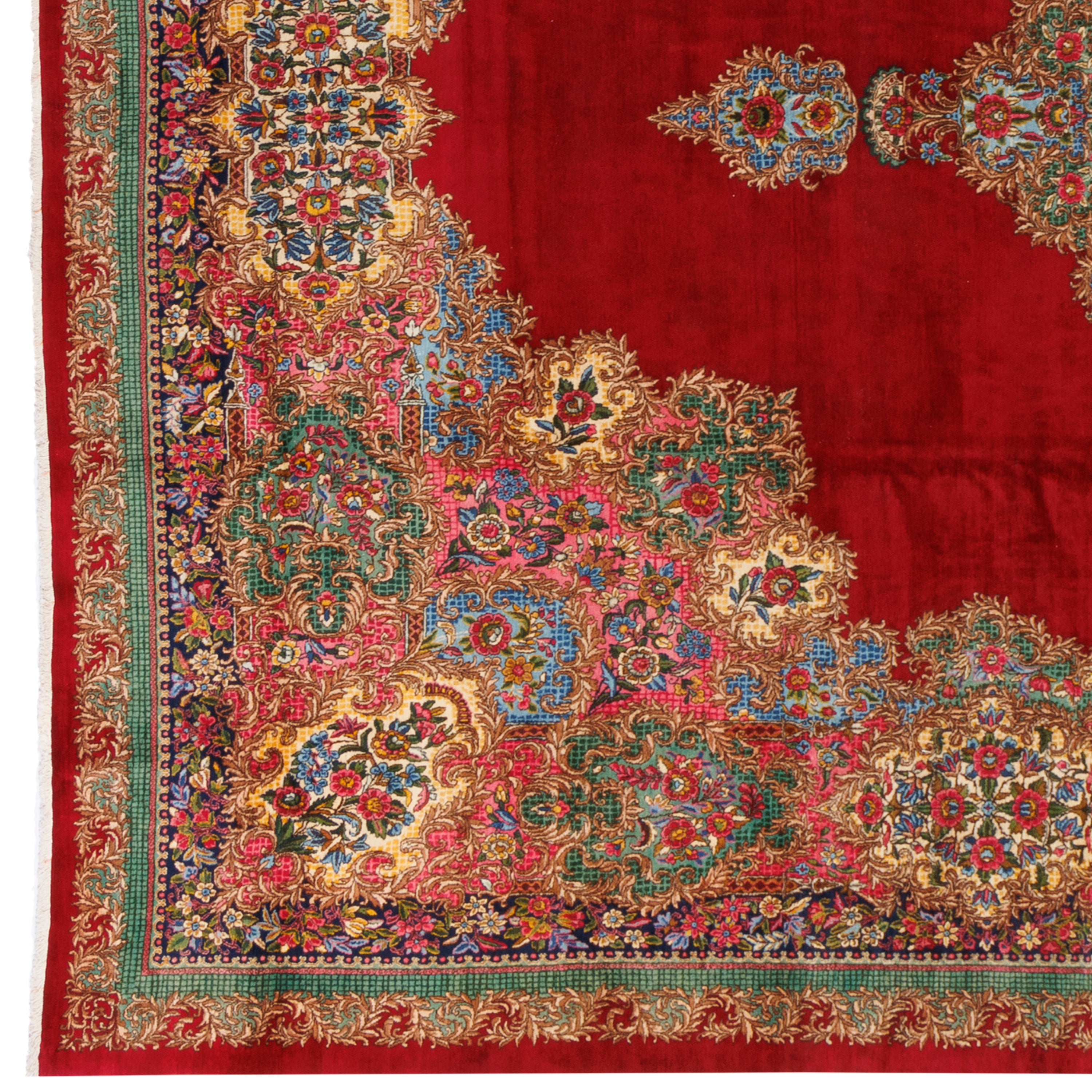 Kerman Handmade Carpet — Kaf Sadeh | Wool / Cotton Warp | 410 × 493 cm | SKU 12000622
