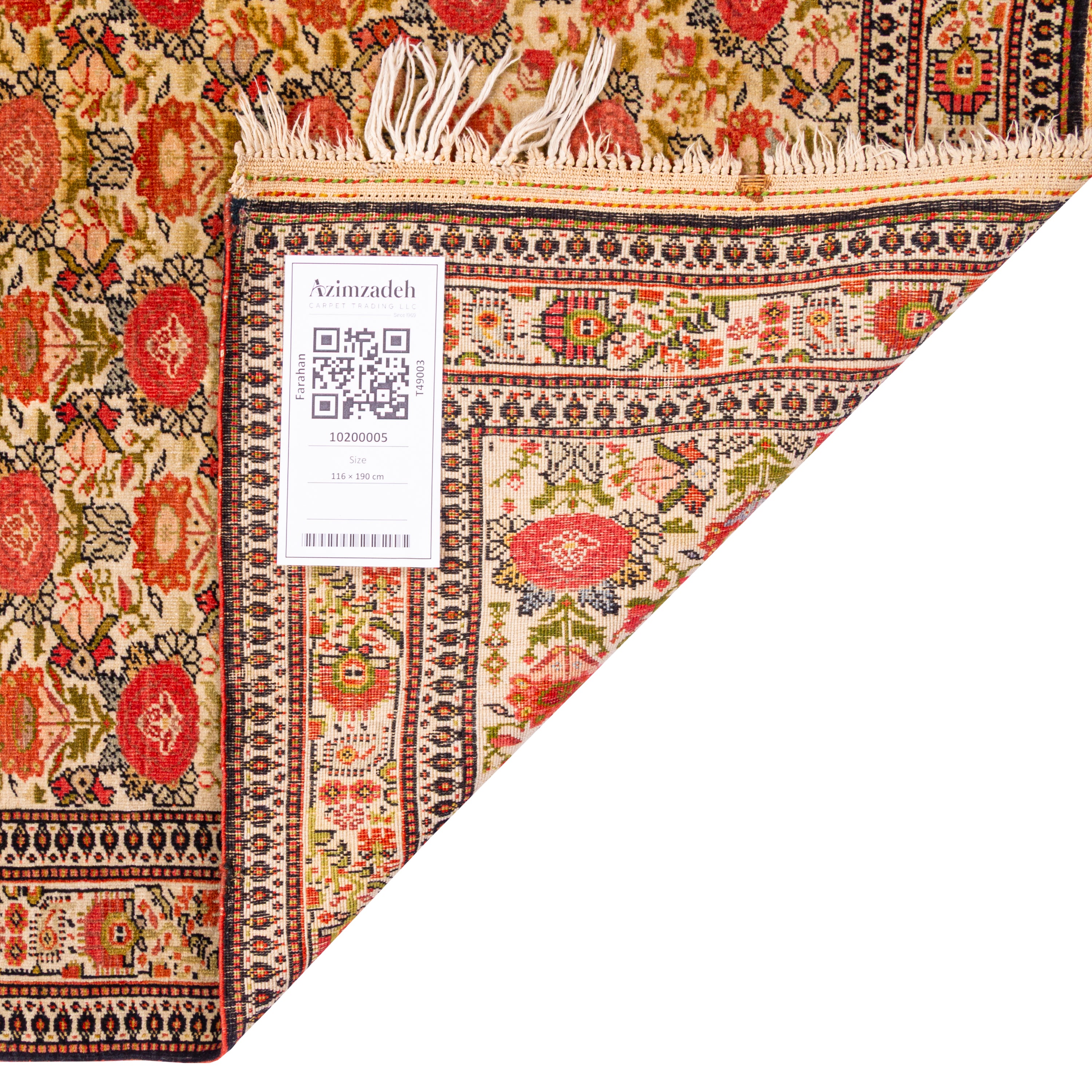 Farahan Handmade Carpet — Bandi | Wool / Cotton Warp | 116 × 190 cm | SKU 10200005