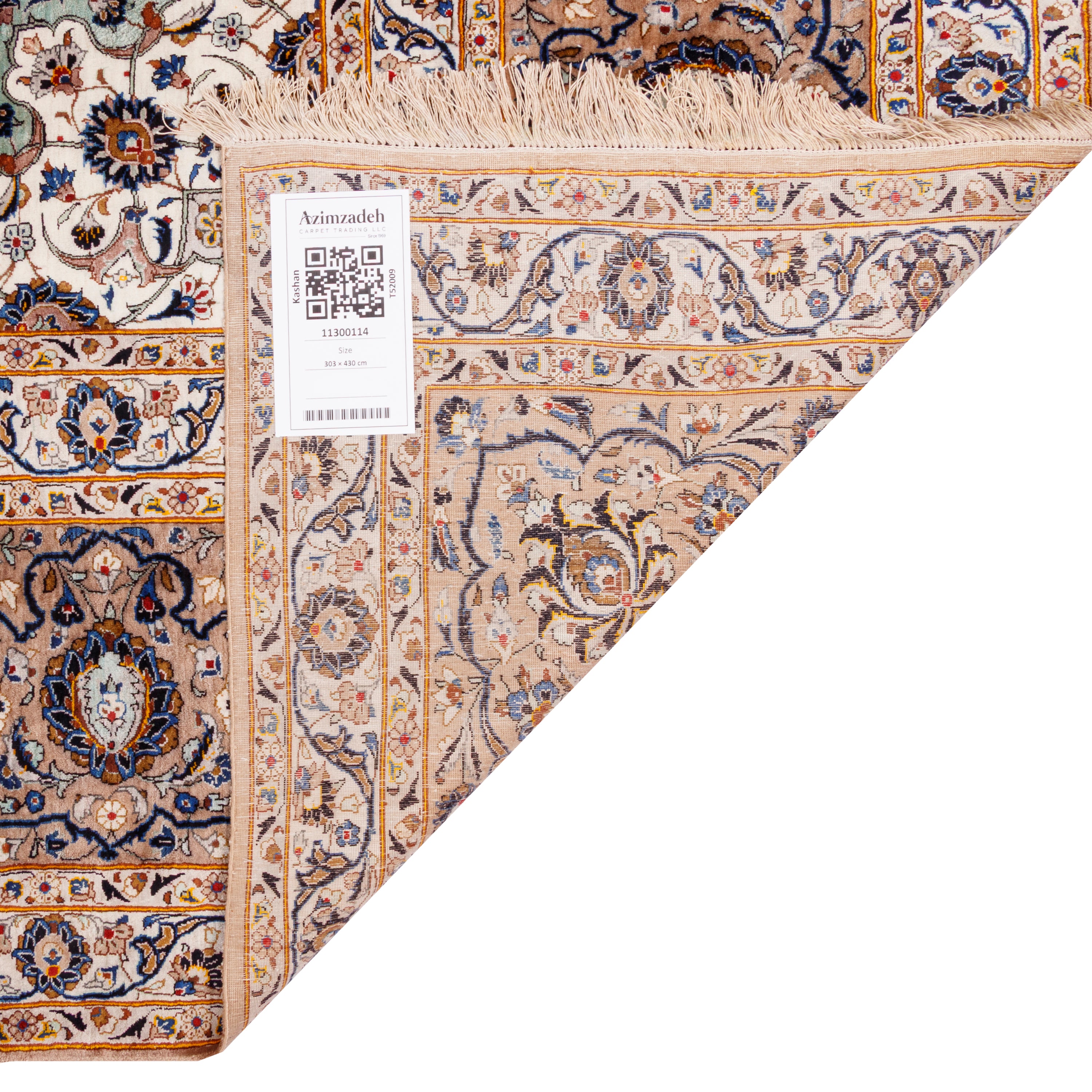 Kashan Handmade Carpet — Lachak Toranj | Full Silk | 303 × 430 cm | SKU 11300114