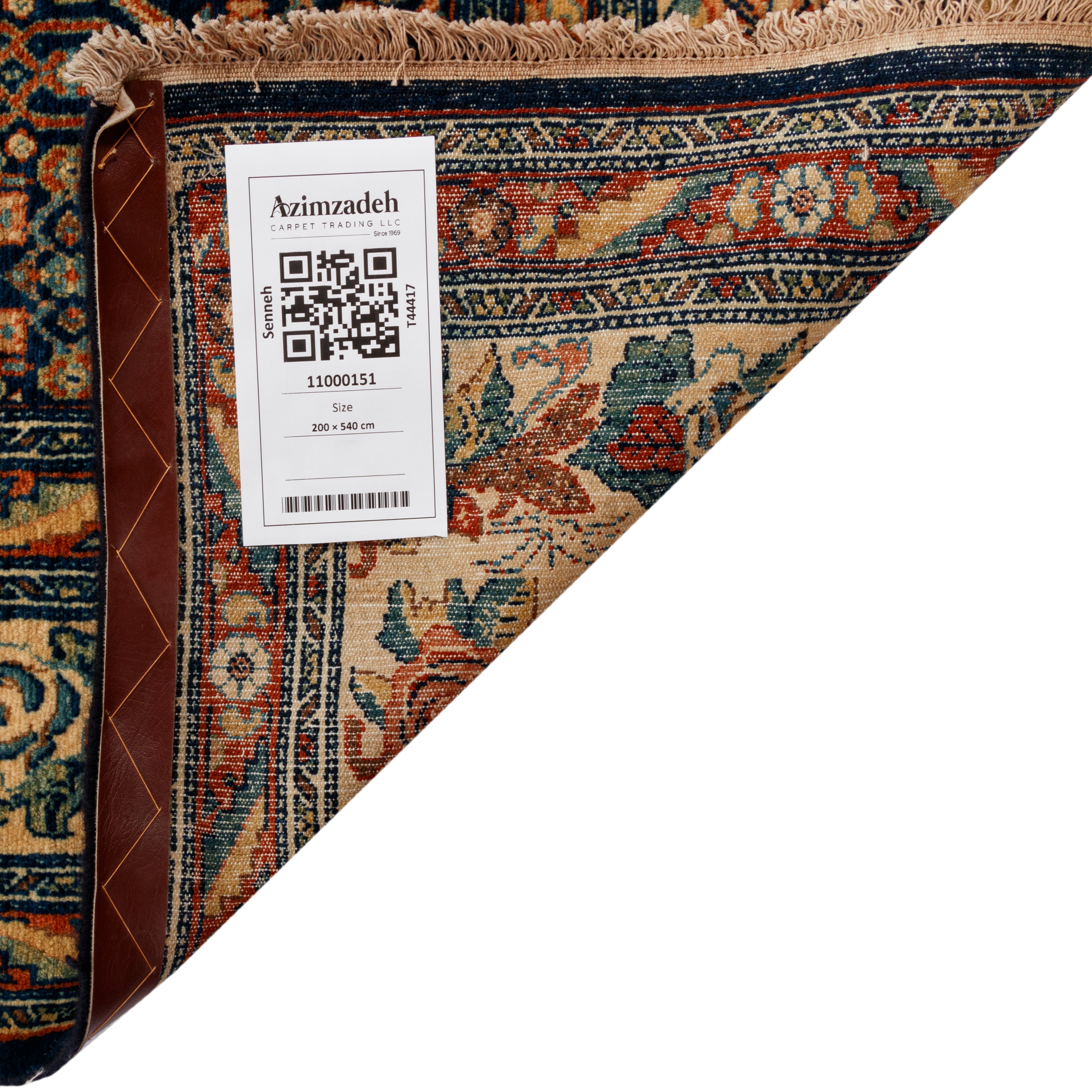 سجادة سنندج يدوية — ساراسار | صوف / سداة قطنية | 200 × 540 سم | SKU 11000151