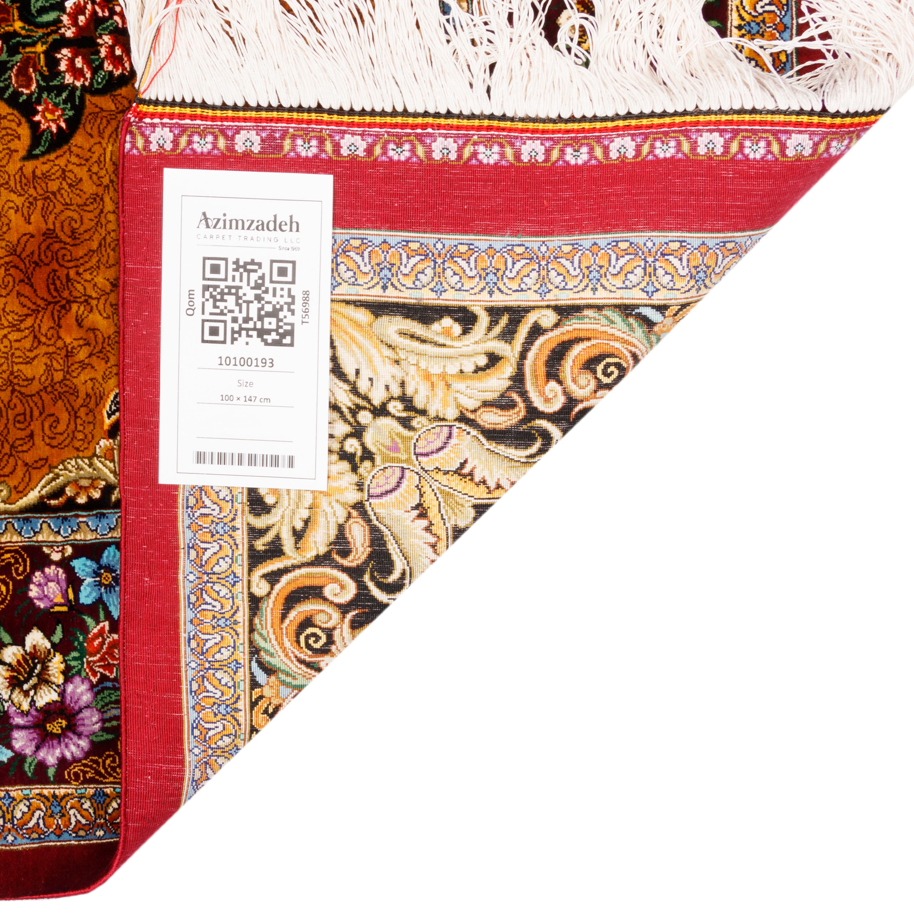 Qom Handmade Carpet — Lachak Toranj | Full Silk | 100 × 147 cm | SKU 10100193