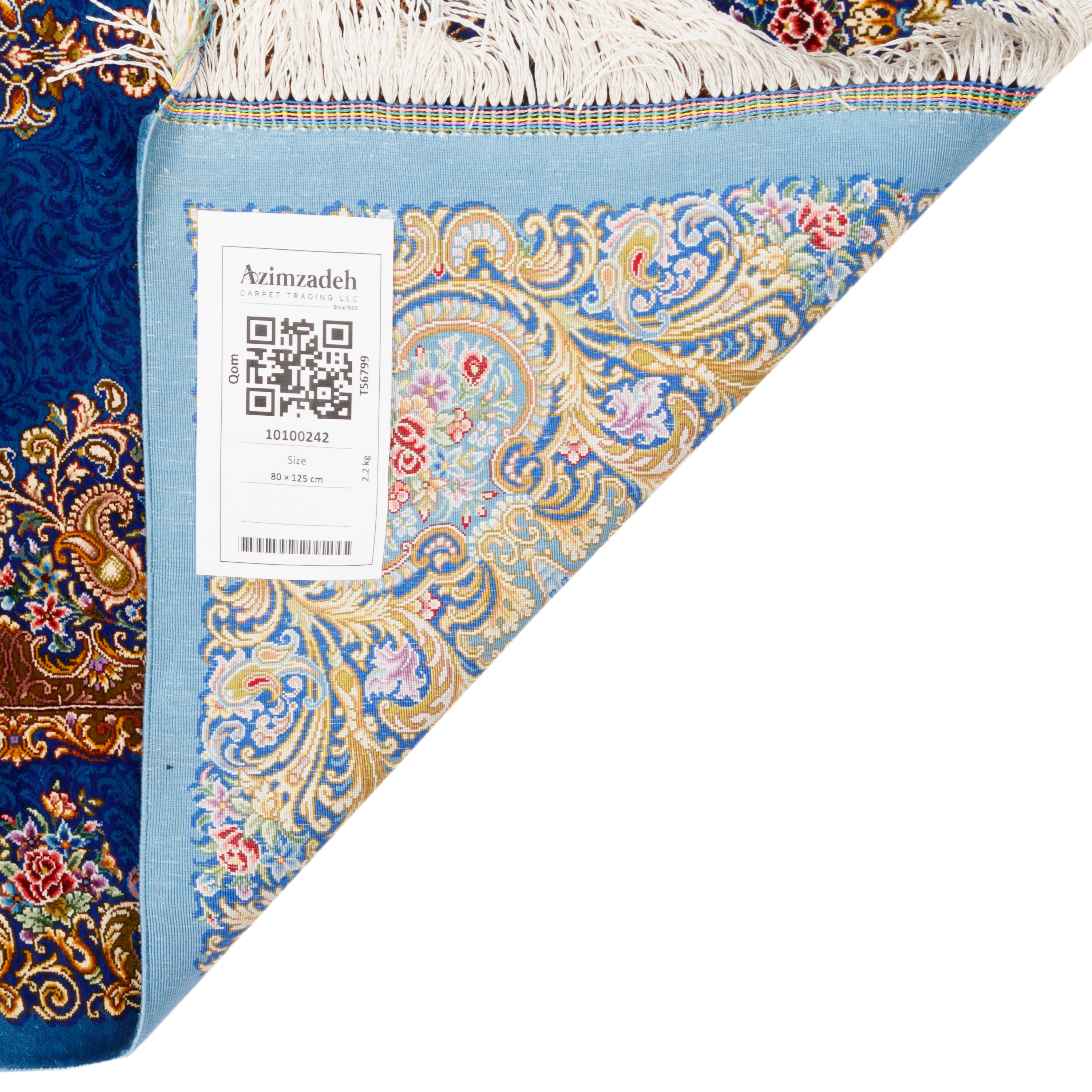Qom Handmade Carpet — Lachak Toranj | Full Silk | 80 × 125 cm | SKU 10100242