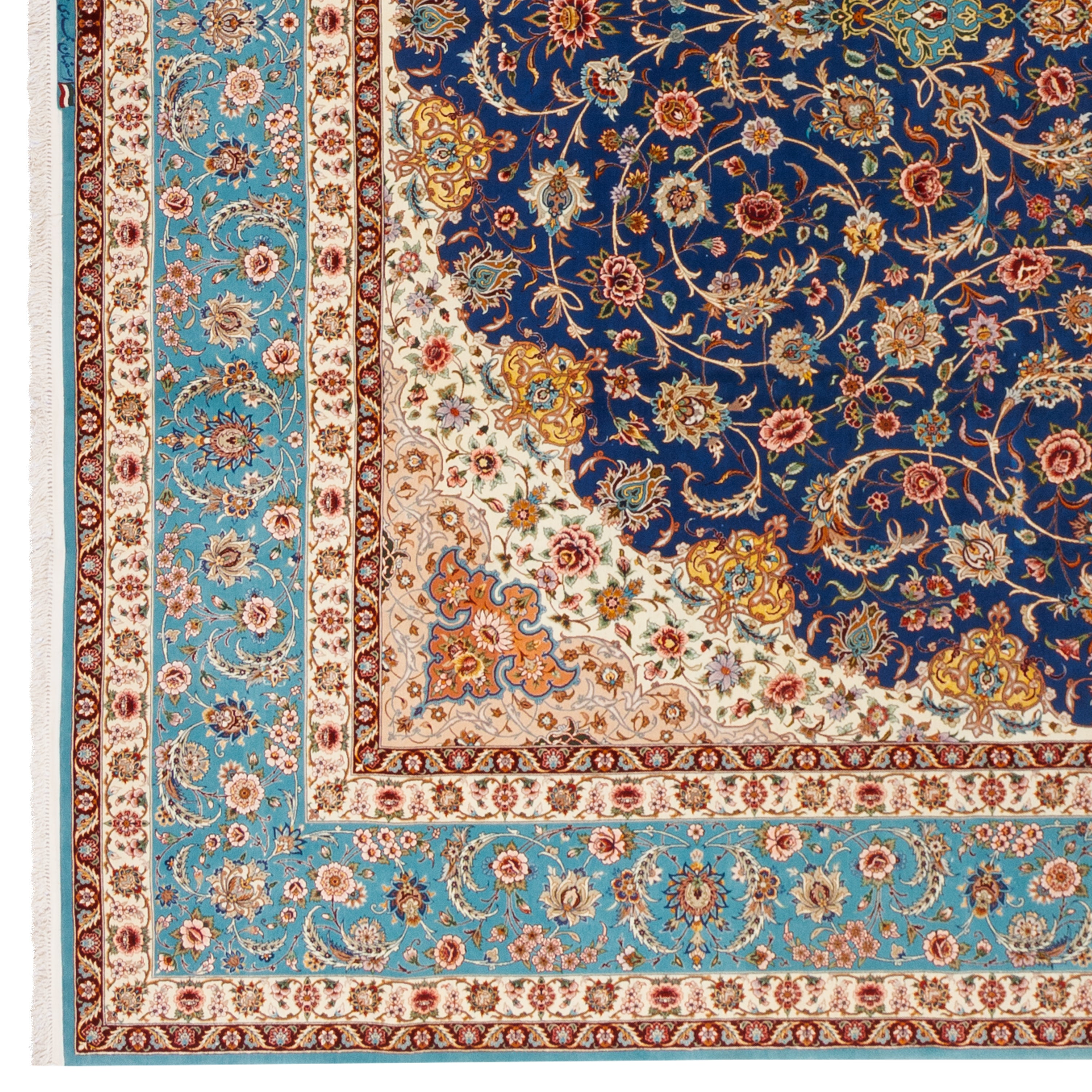 Isfahan Handmade Carpet — Lachak Toranj | Silk Pile / Silk Warp | 403 × 617 cm | SKU 12400725