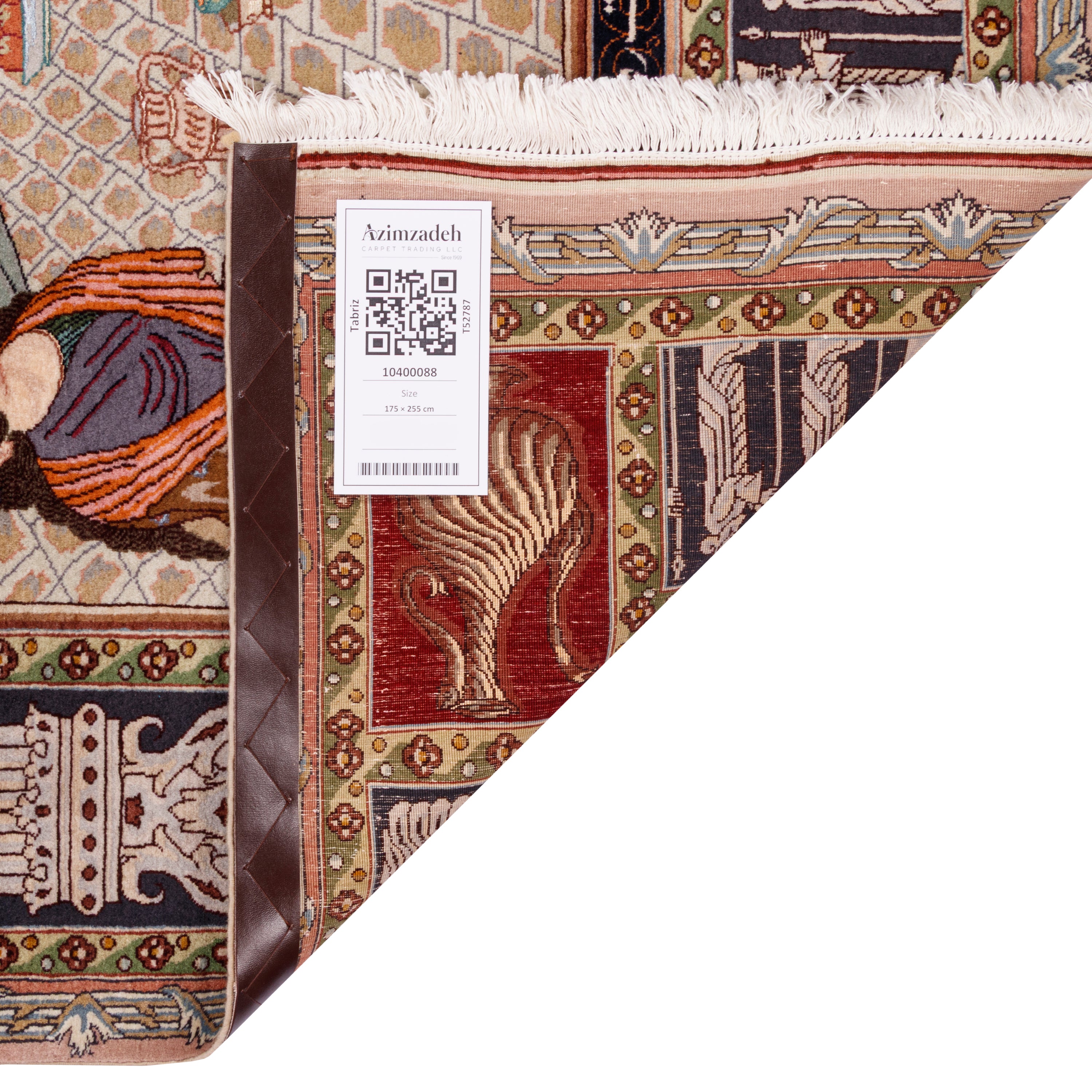 سجادة تبريز يدوية — ساراسار | خيط حرير / سدى حرير | 175 × 255 سم | رمز المنتج 10400088
