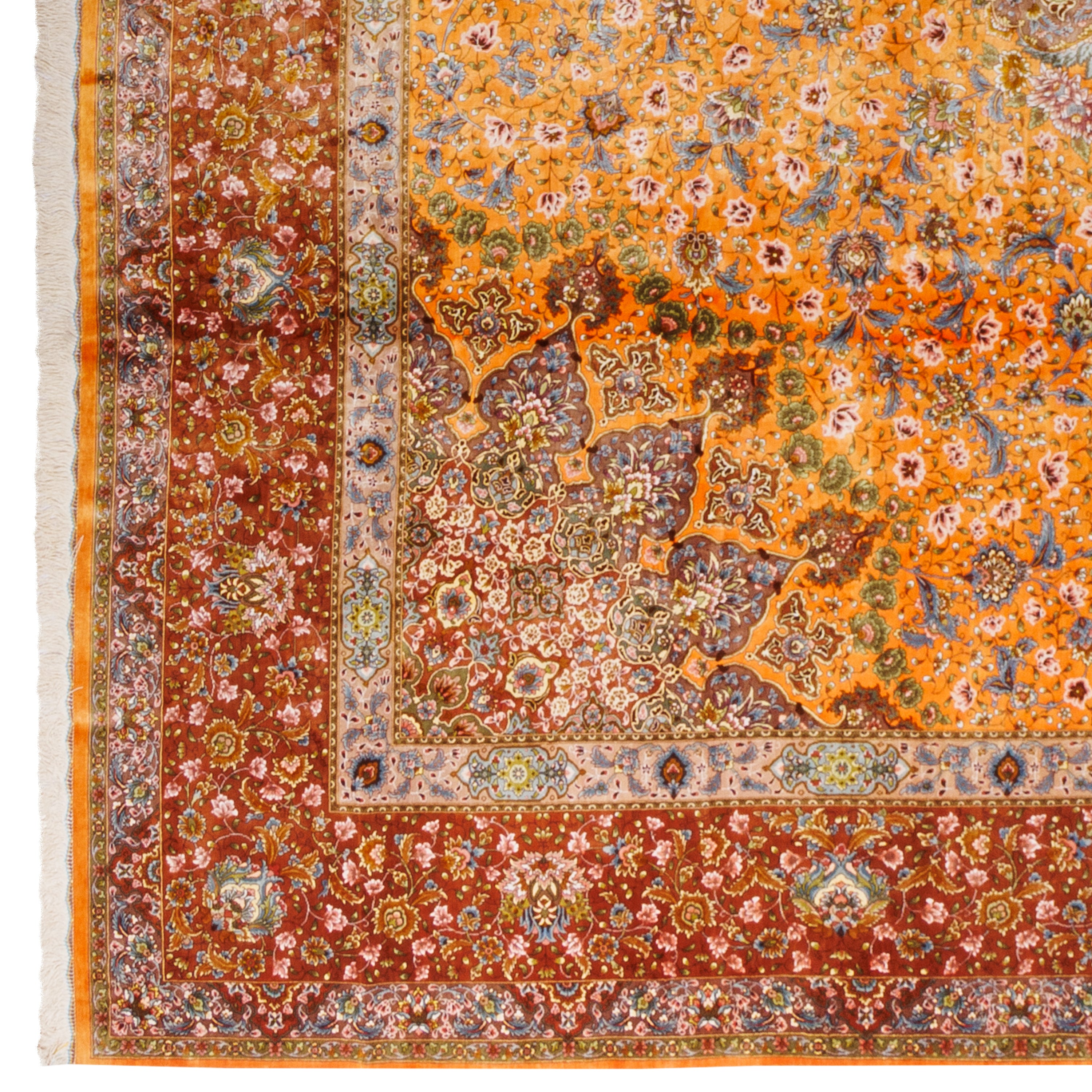 Tabriz Handmade Carpet — Lachak Toranj | Full Silk | 394 × 584 cm | SKU 12300723