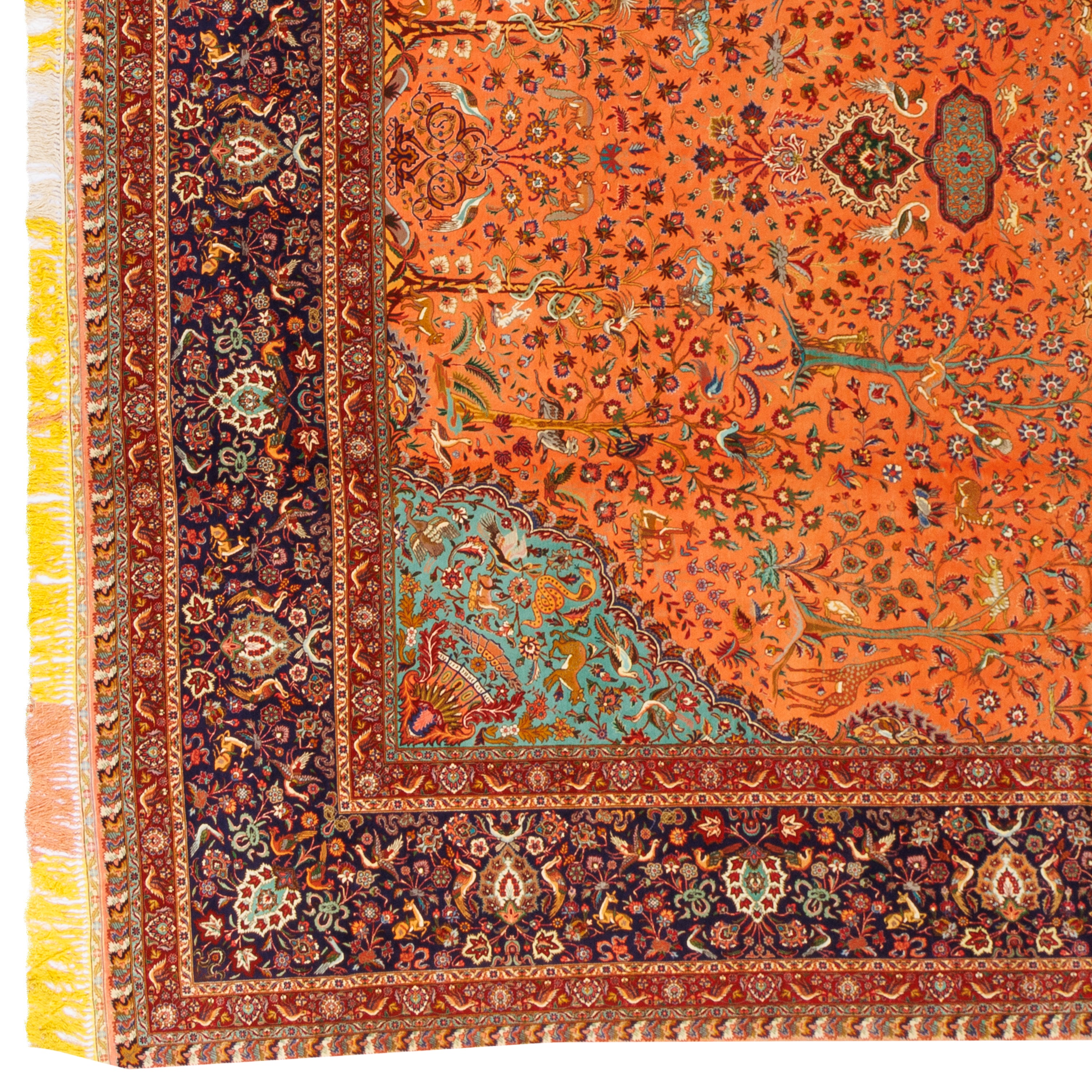 Tabriz Handmade Carpet — Lachak Toranj | Wool / Silk Warp | 405 × 591 cm | SKU 12300718