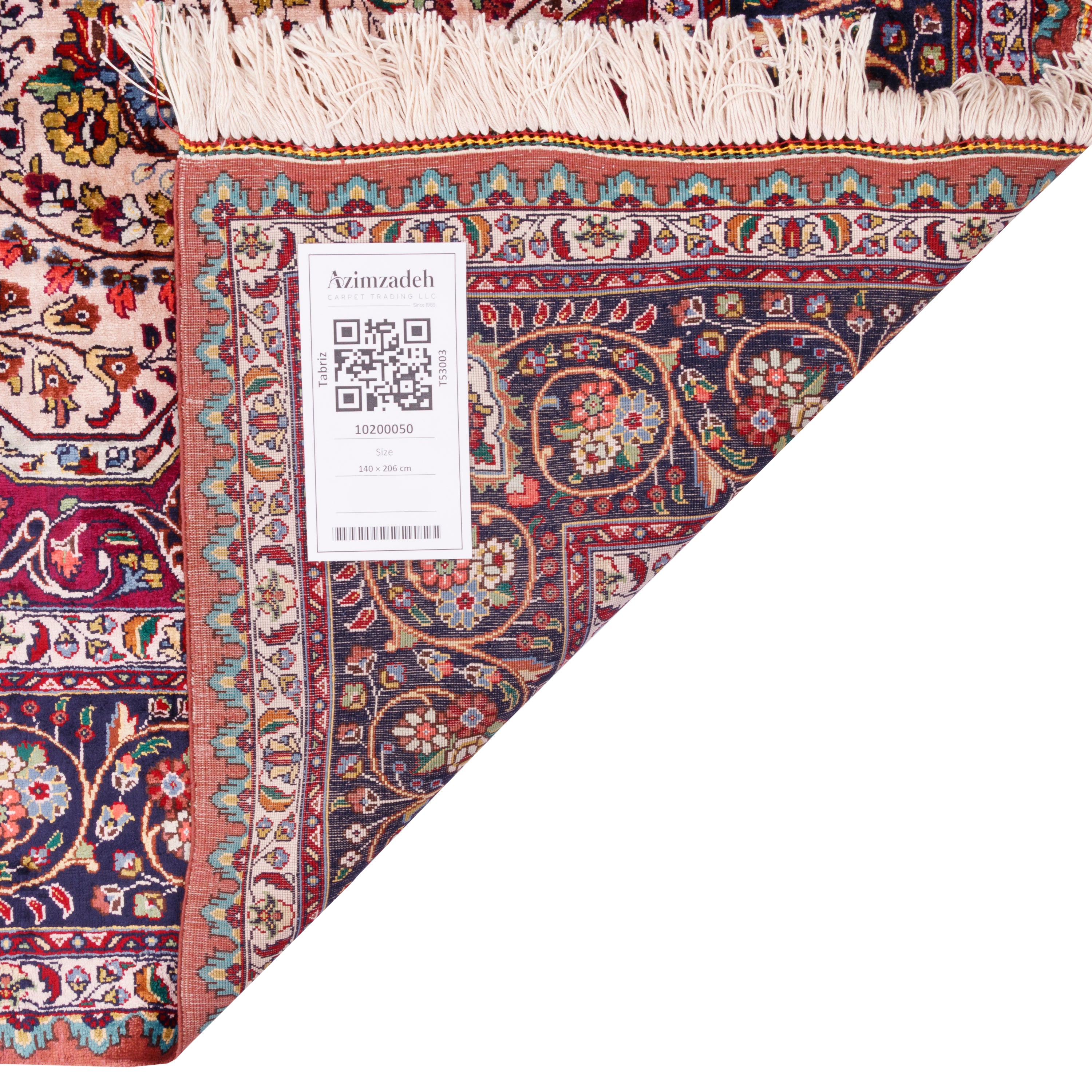 Tabriz Handmade Carpet — Lachak Toranj | Full Silk | 140 × 206 cm | SKU 10200050