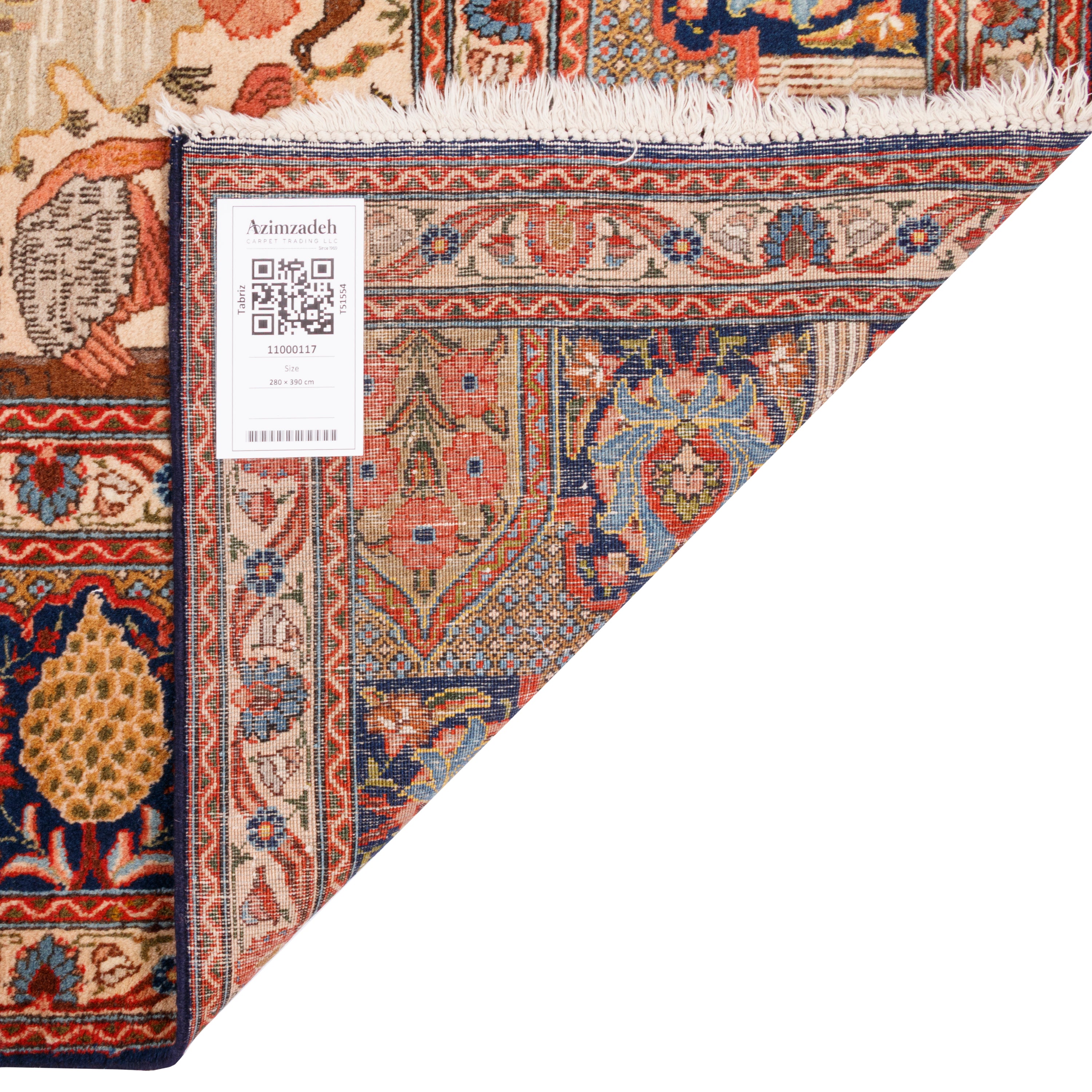 Tabriz Handmade Carpet — Toranj-dar | Wool / Cotton Warp | 280 × 390 cm | SKU 11000117