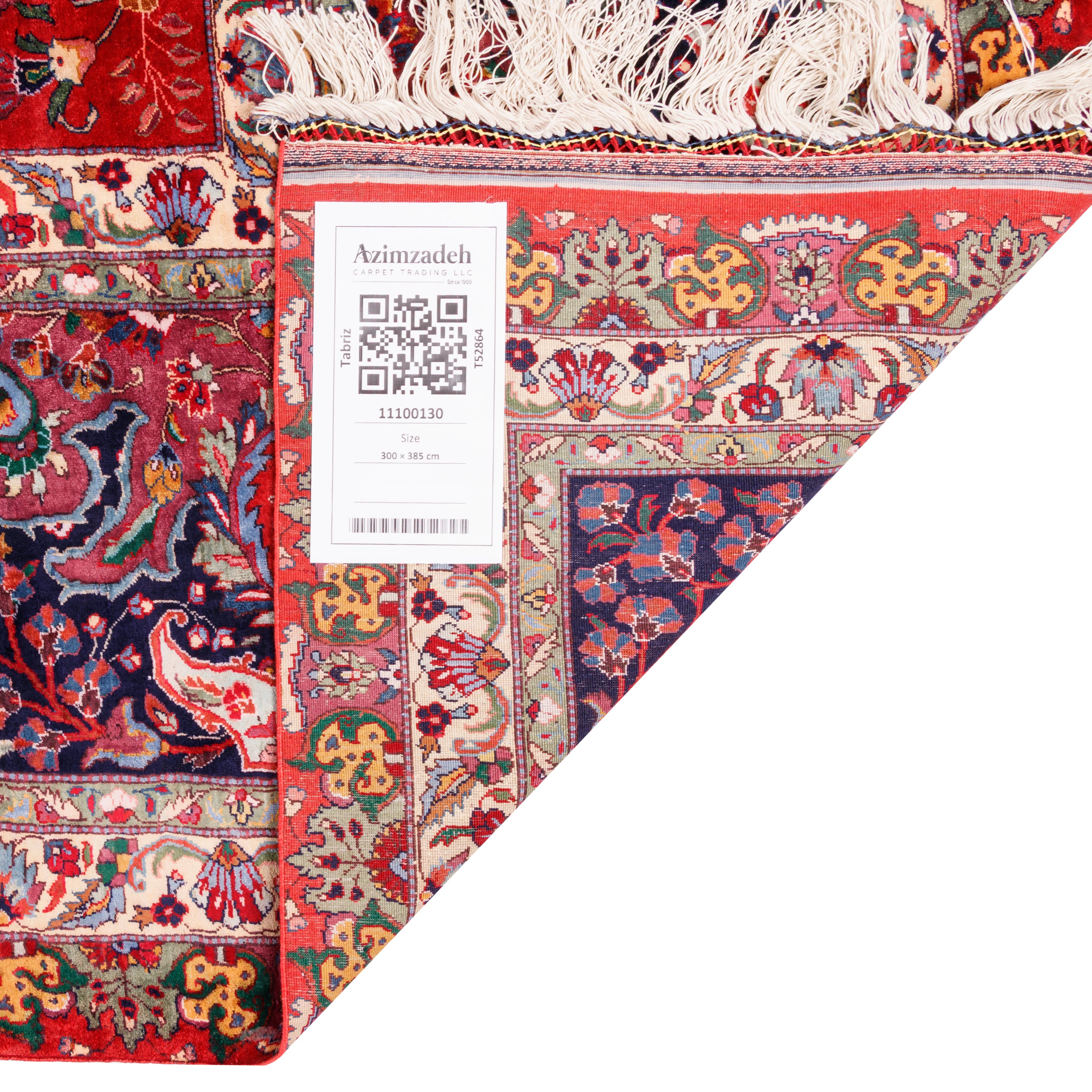 Tabriz Handmade Carpet — Lachak Toranj | Full Silk | 300 × 385 cm | SKU 11100130