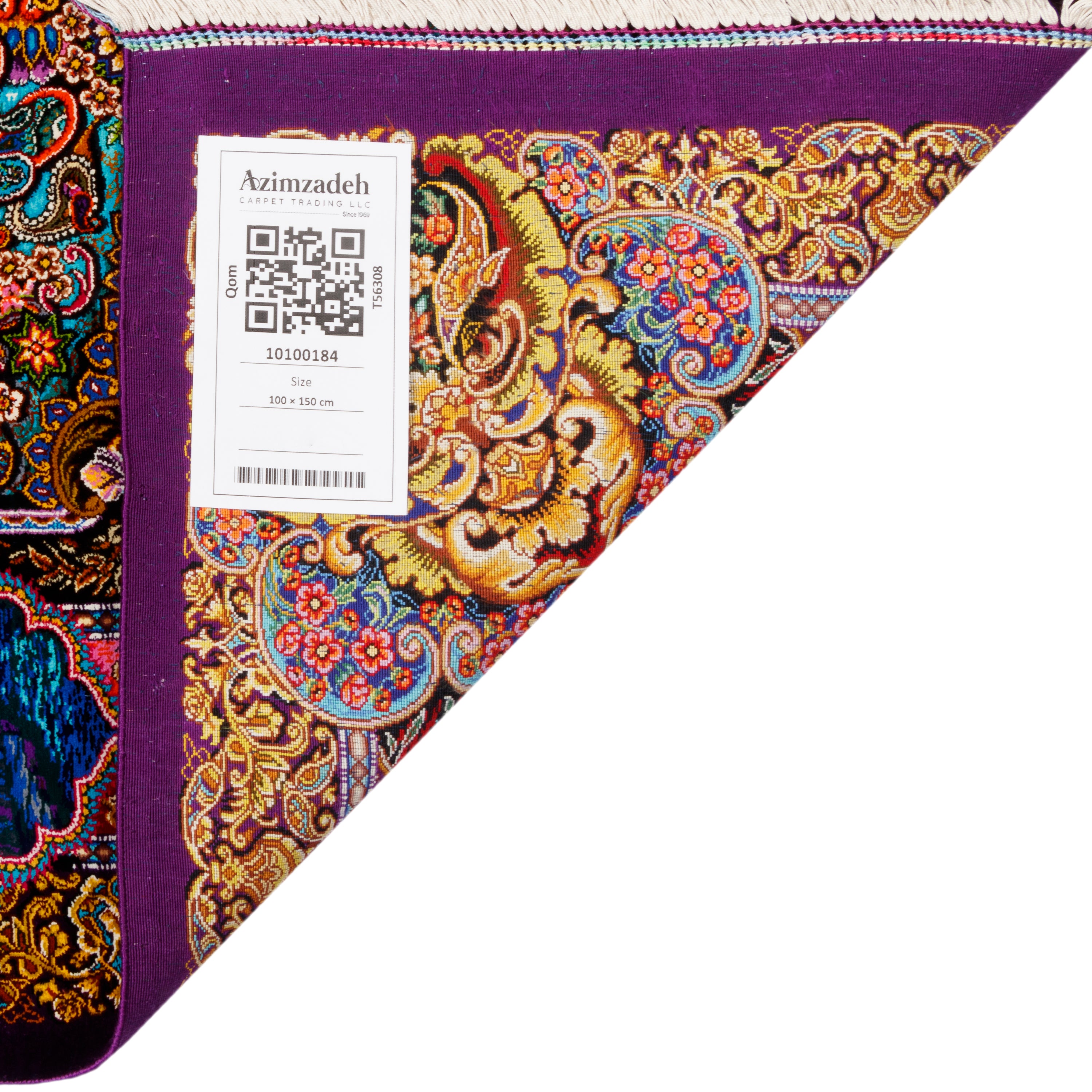Qom Handmade Carpet — Lachak Toranj | Full Silk | 100 × 150 cm | SKU 10100184