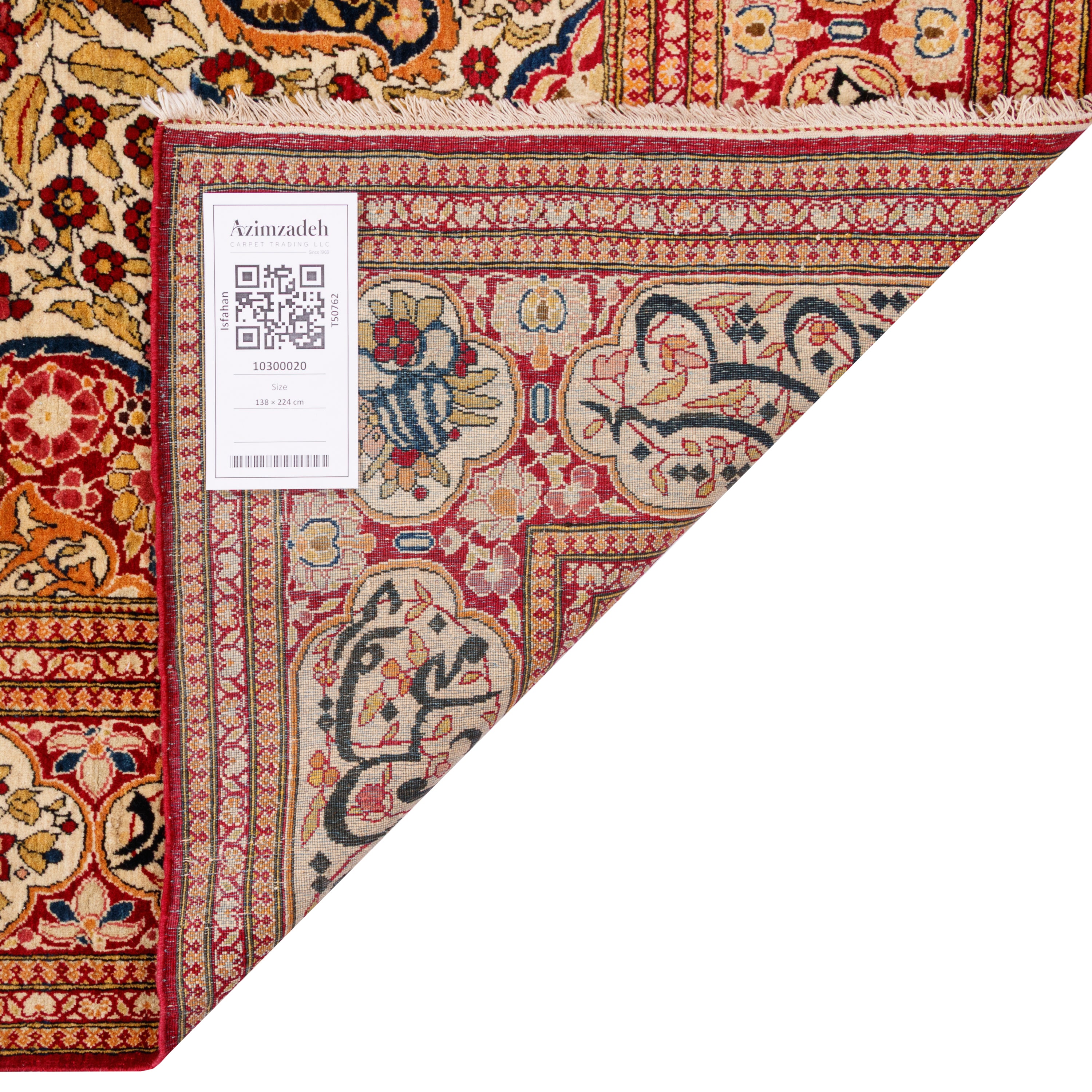 Isfahan Handmade Carpet — Lachak Toranj | Wool / Cotton Warp | 138 × 224 cm | SKU 10300020