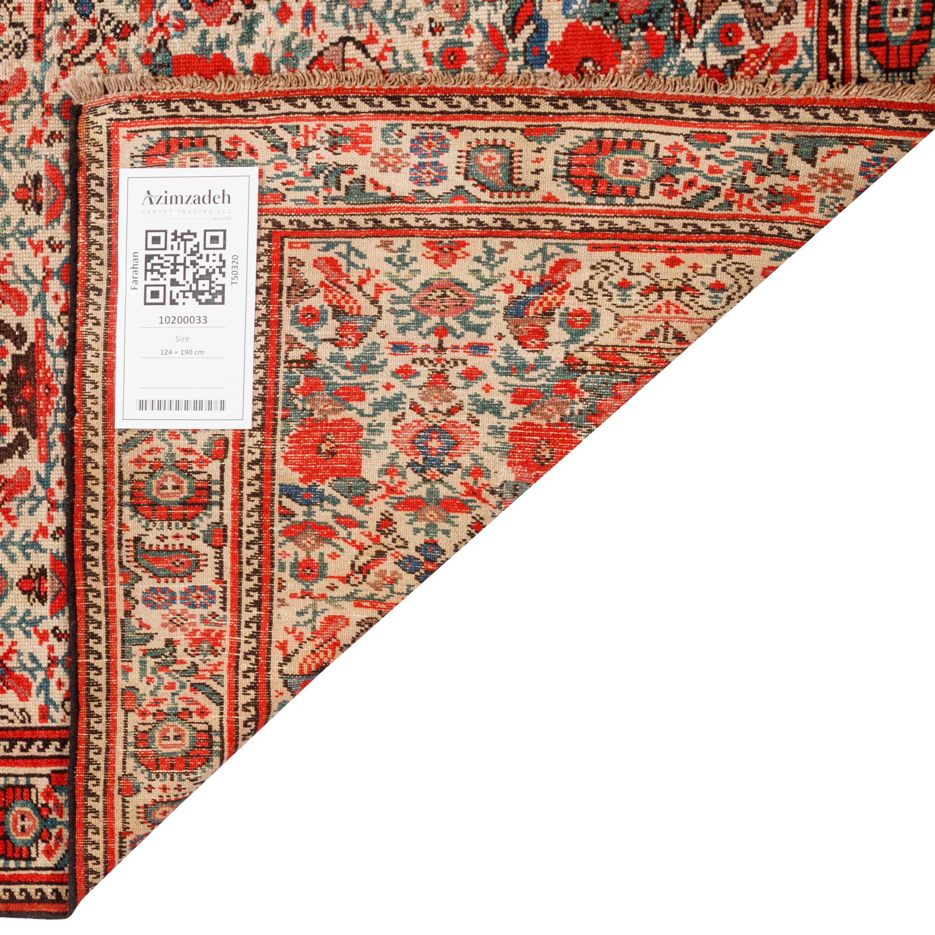 سجاد فرحان يدوي الصنع — ساراسار | صوف / قطن السدى | 124 × 190 سم | رمز المنتج 10200033