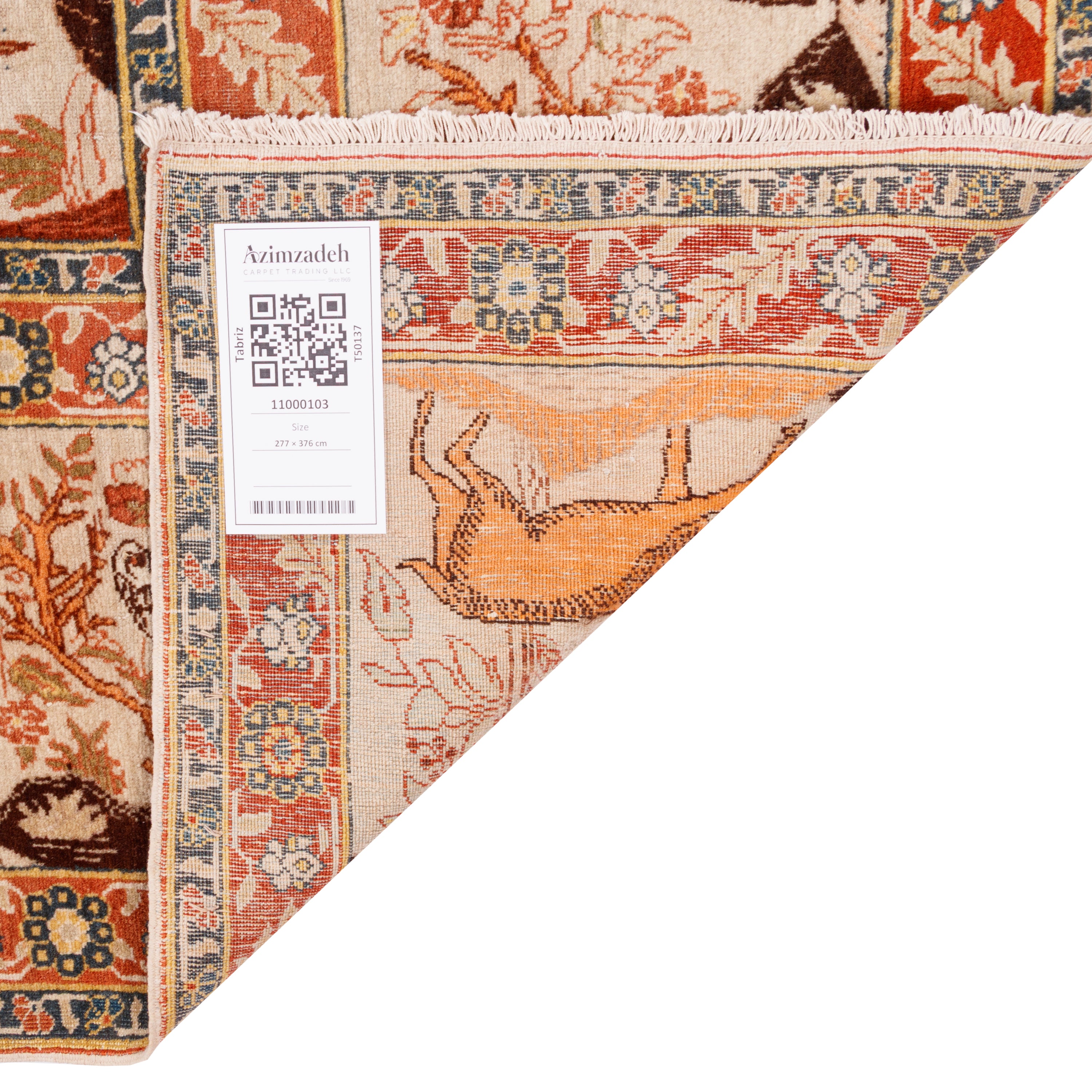 Tabriz Handmade Carpet — Sarasar | Silk Pile / Cotton Warp | 277 × 376 cm | SKU 11000103