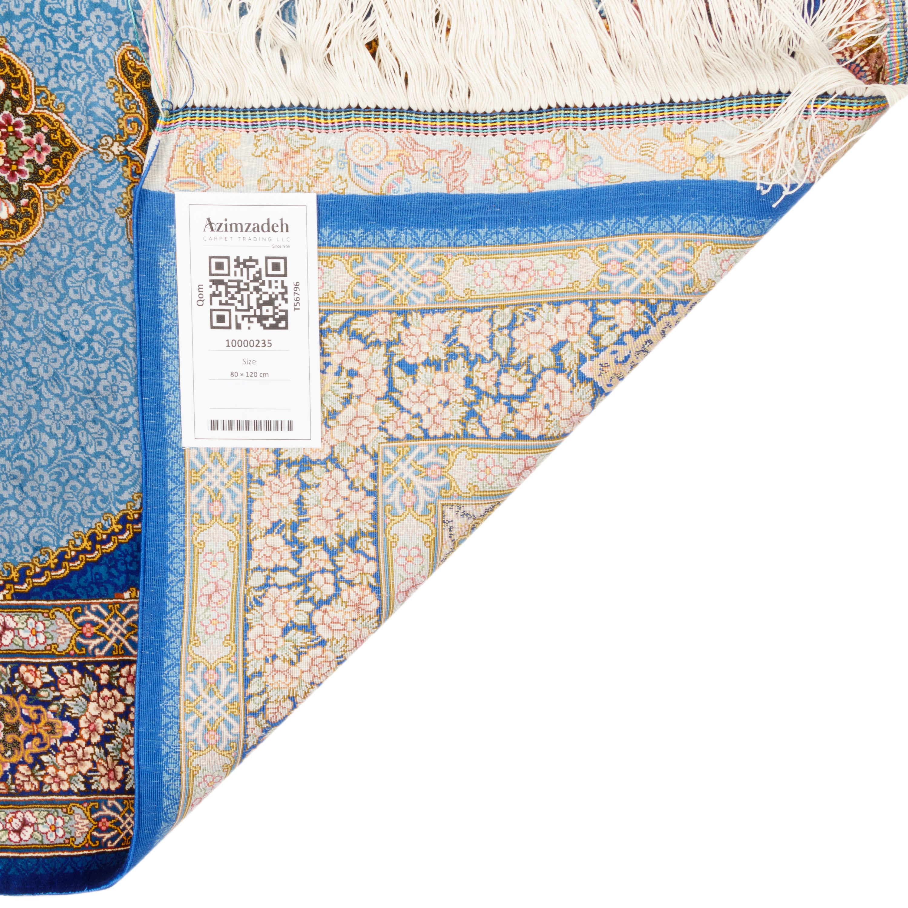 Qom Handmade Carpet — Lachak Toranj | Full Silk | 80 × 120 cm | SKU 10000235