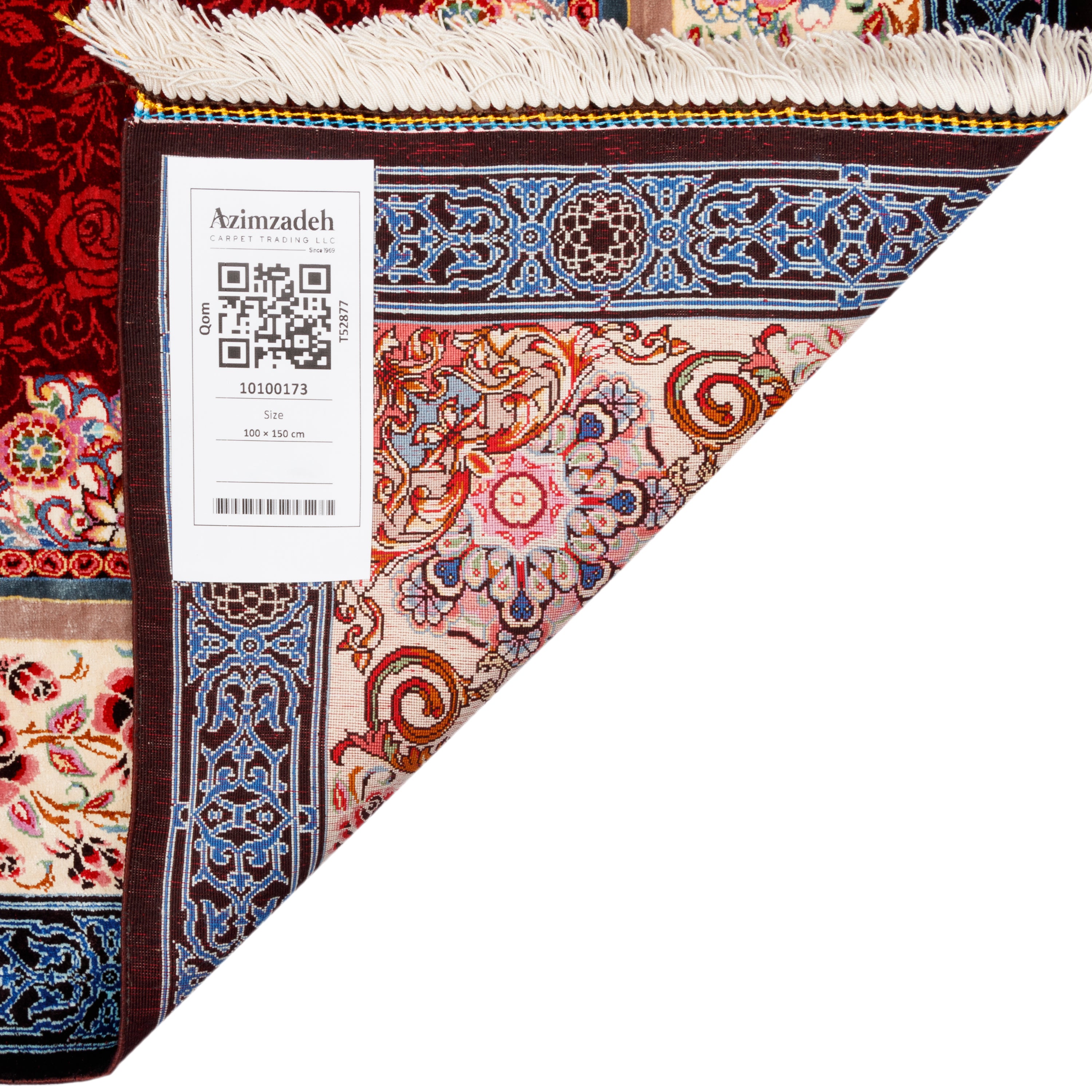 Qom Handmade Carpet — Lachak Toranj | Full Silk | 100 × 150 cm | SKU 10100173