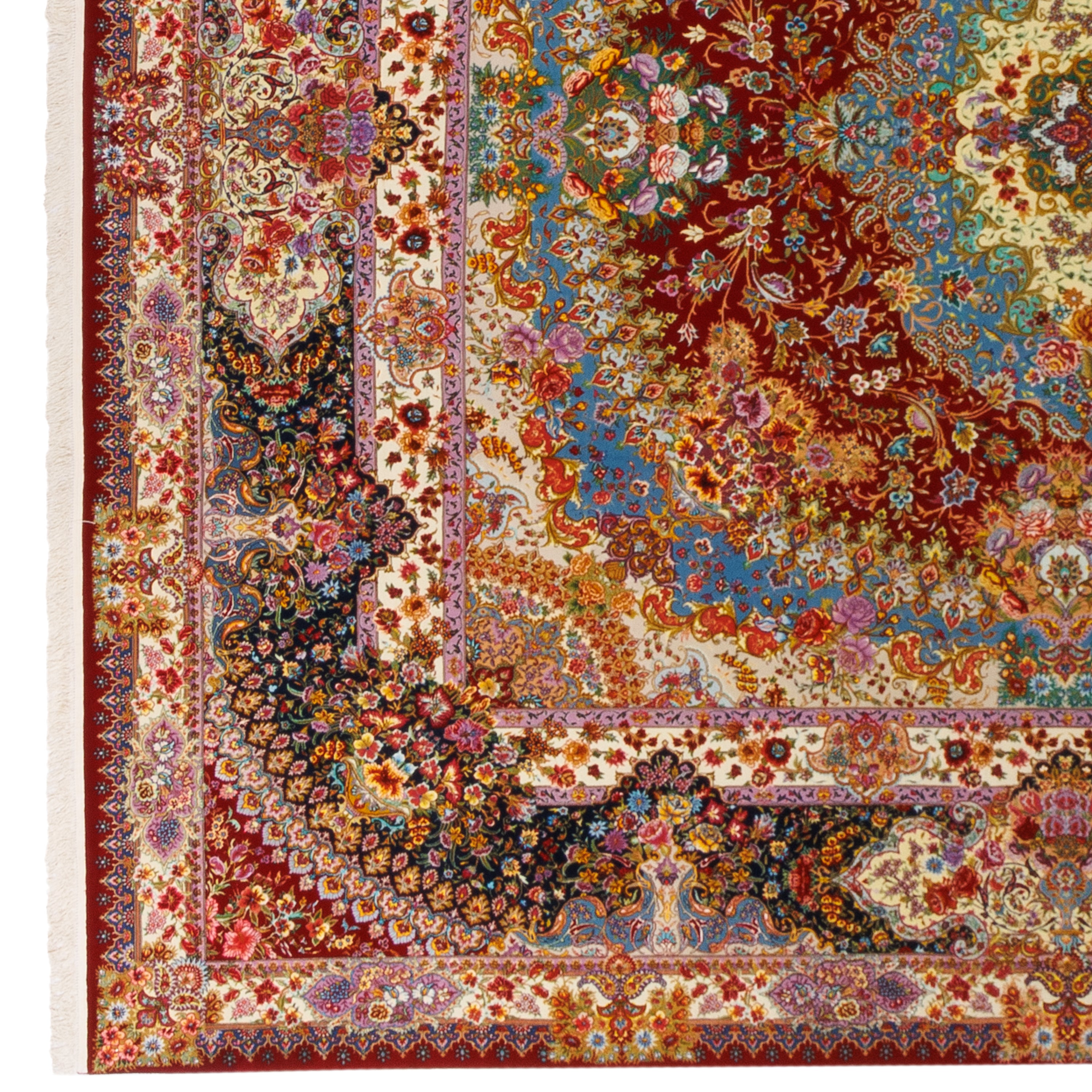 سجادة تبريز يدوية — لشك ترنج | وبر حرير / سداة حرير | 395 × 808 سم | رقم المنتج 13100756