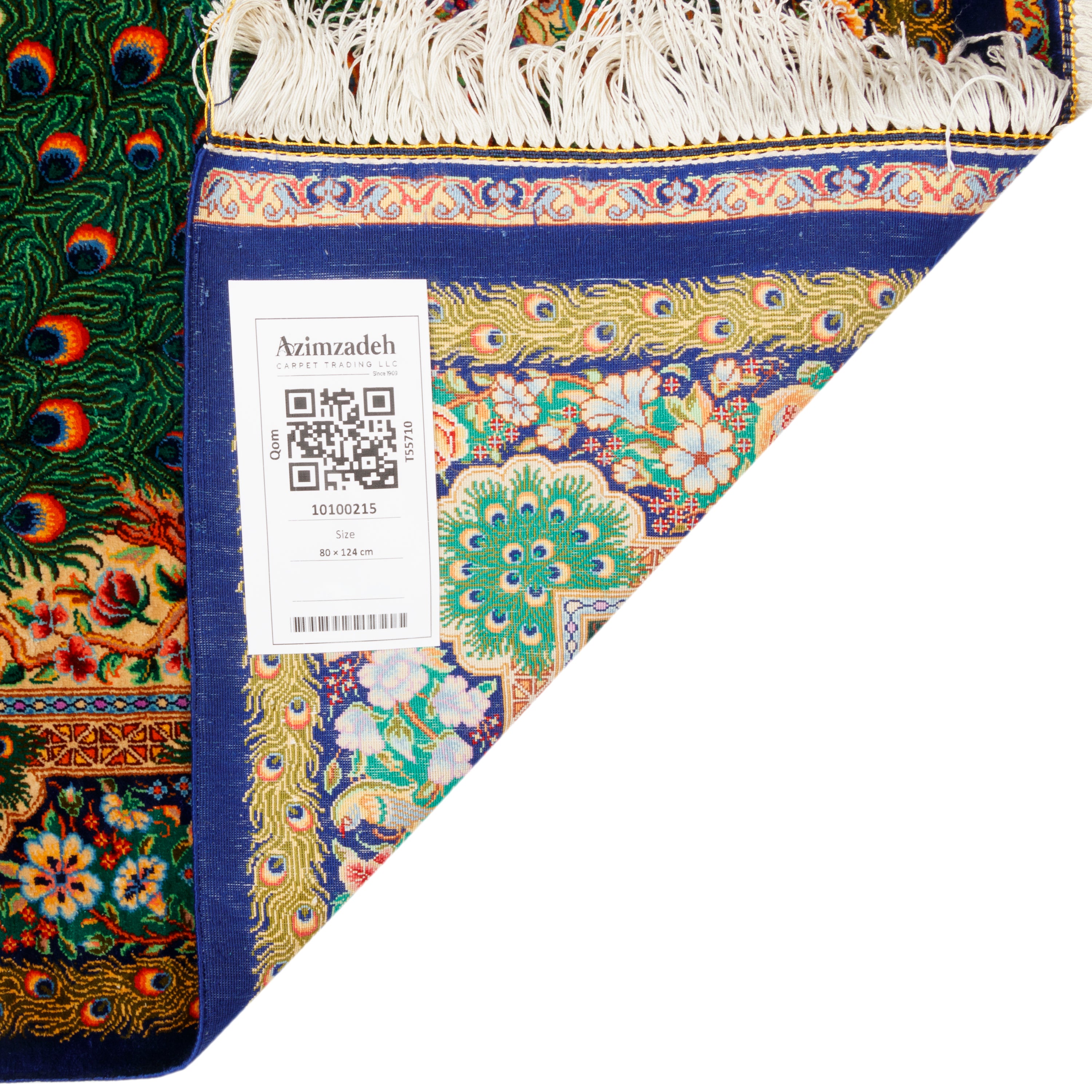 Qom Handmade Carpet — Sarasar | Full Silk | 80 × 124 cm | SKU 10100215