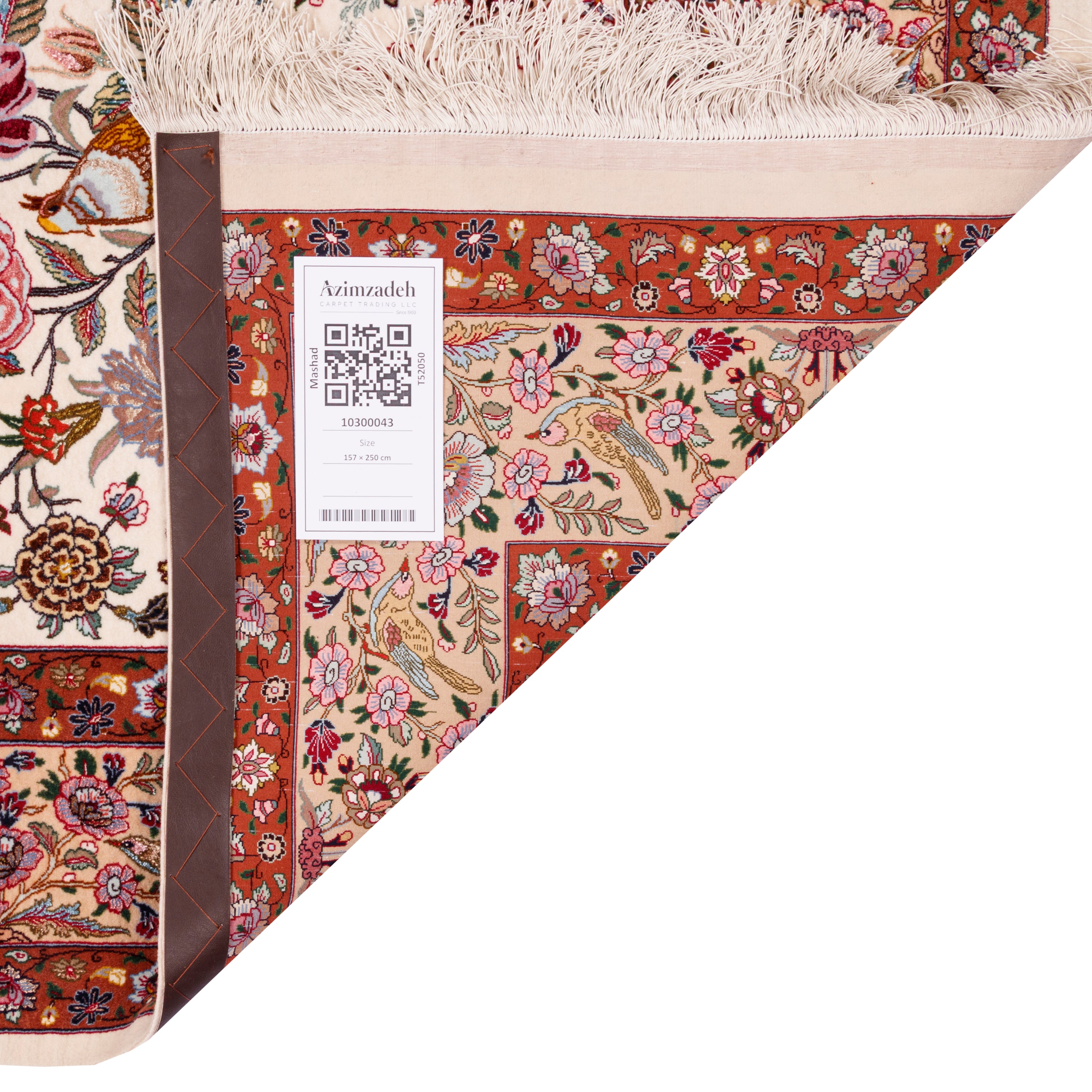 Mashhad Handmade Carpet — Toranj-dar | Silk Pile / Silk Warp | 157 × 250 cm | SKU 10300043