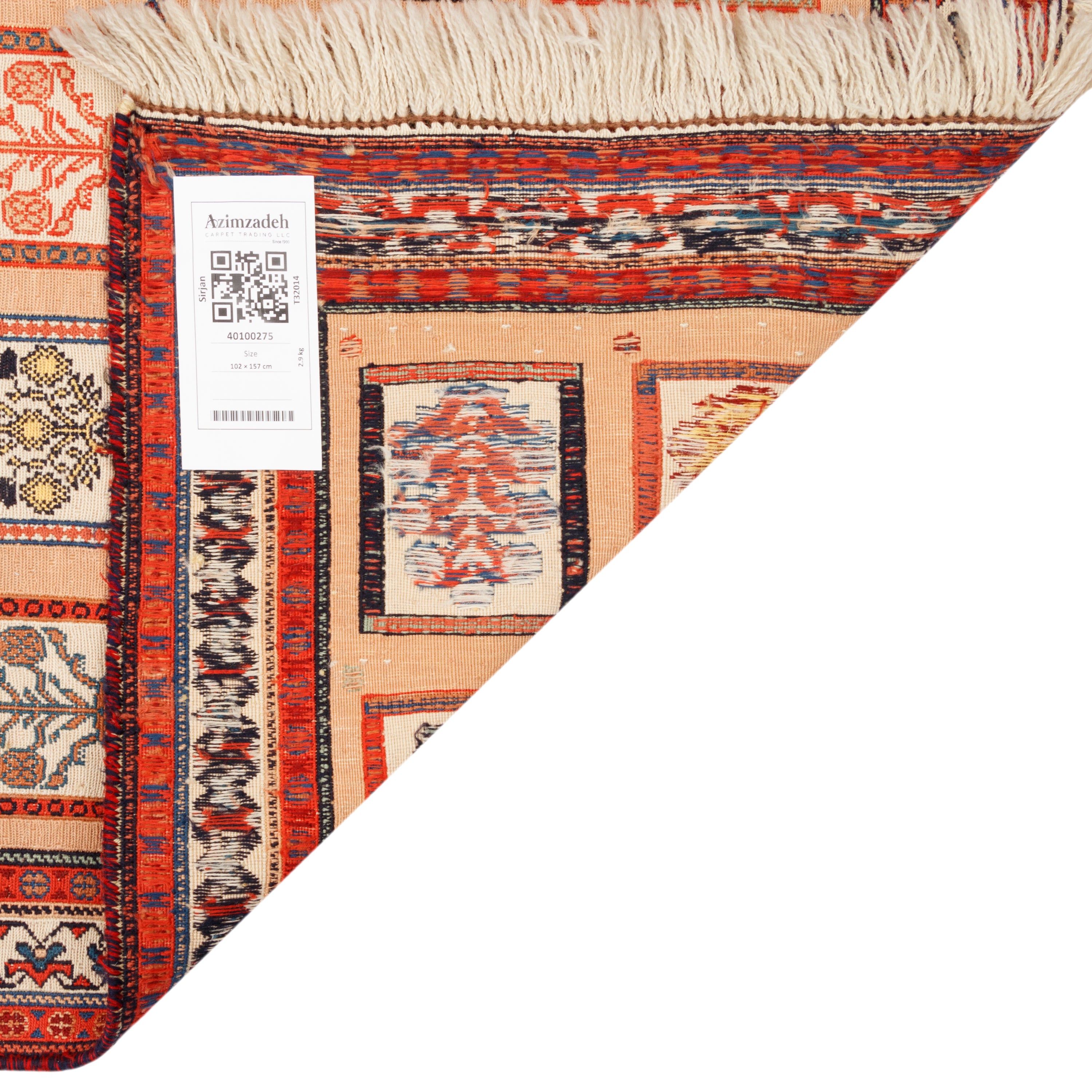 Sirjan Handmade Kilim Carpet — Kheshti | Full Wool | 102 × 157 cm | SKU 40100275