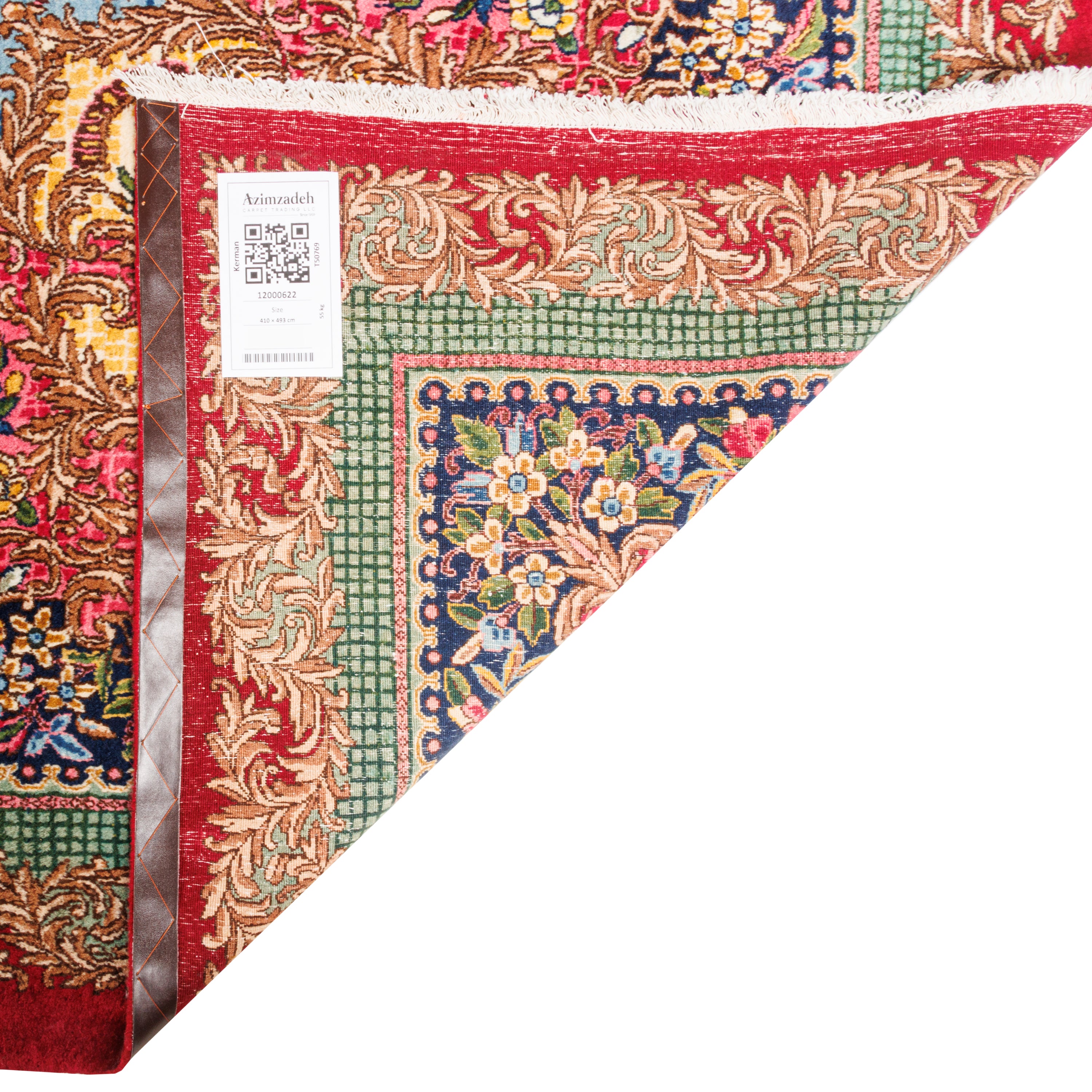 Kerman Handmade Carpet — Kaf Sadeh | Wool / Cotton Warp | 410 × 493 cm | SKU 12000622