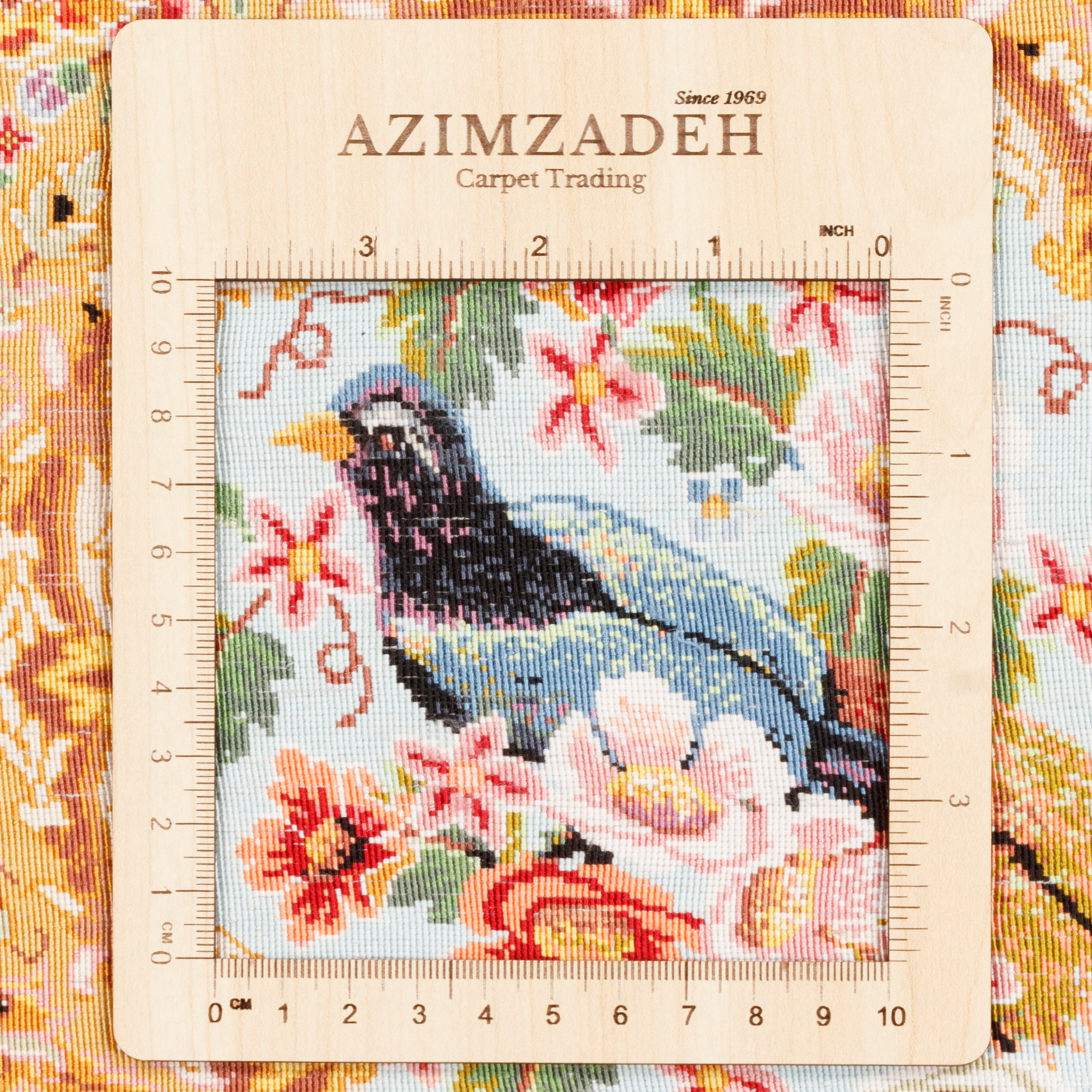 سجادة قم يدوية - ساراسار | حرير كامل | 101 × 100 سم | رمز المنتج 10100230