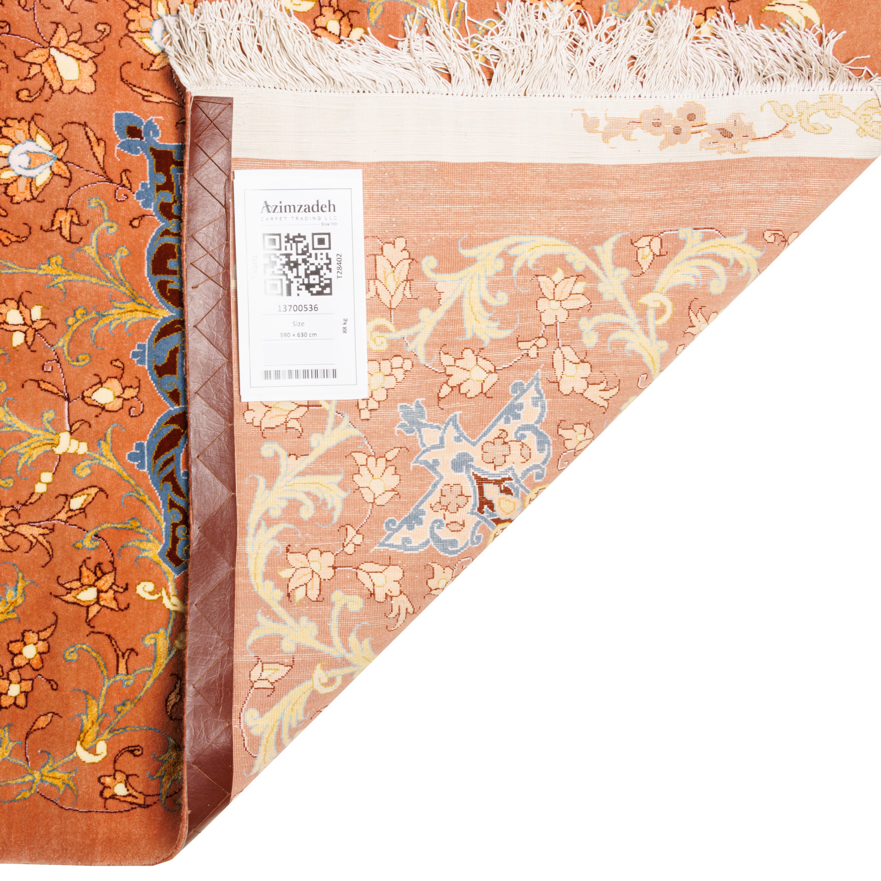 Tabriz Handmade Carpet — Gonbadi | Silk Pile / Silk Warp | 590 × 630 cm | SKU 13700536