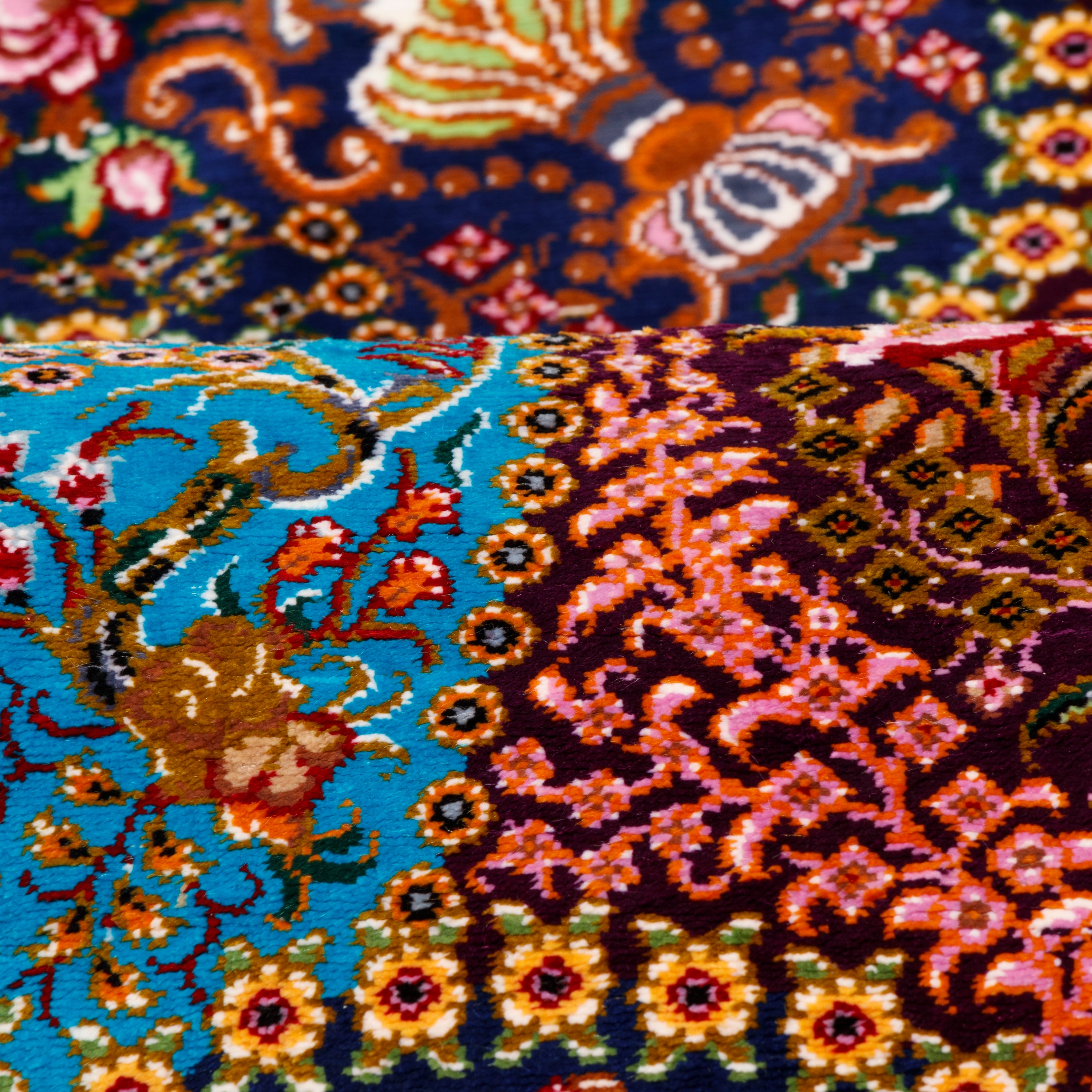 Qom Handmade Carpet — Lachak Toranj | Full Silk | 58 × 89 cm | SKU 10000266